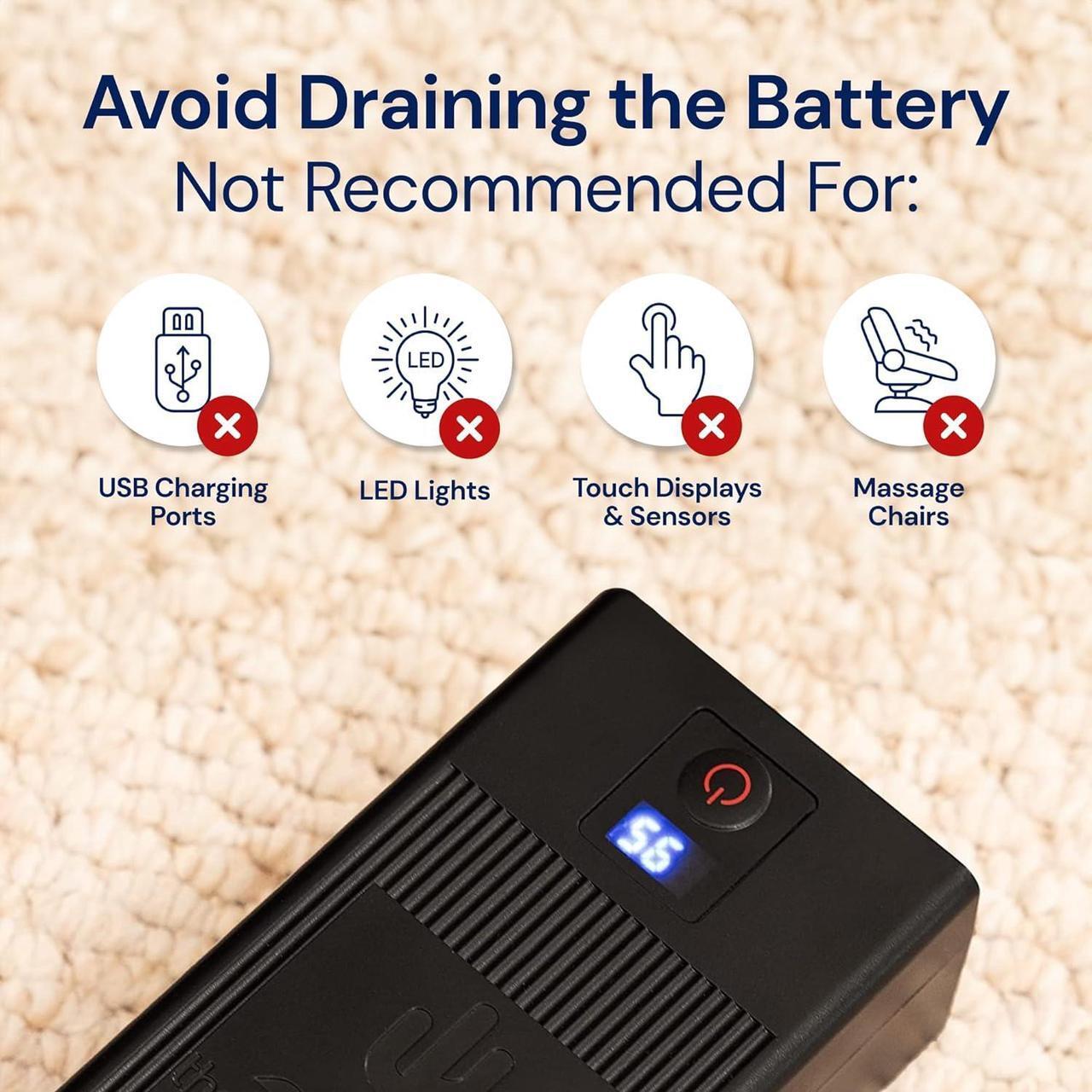 Alt view image 6 of 7 - Universal Battery Pack for Reclining Furniture with LCD Display - 2500mAh Recliner Battery Pack Rechargeable  Recliner Power Supply for 2-Pin Motion Furniture - Battery Only