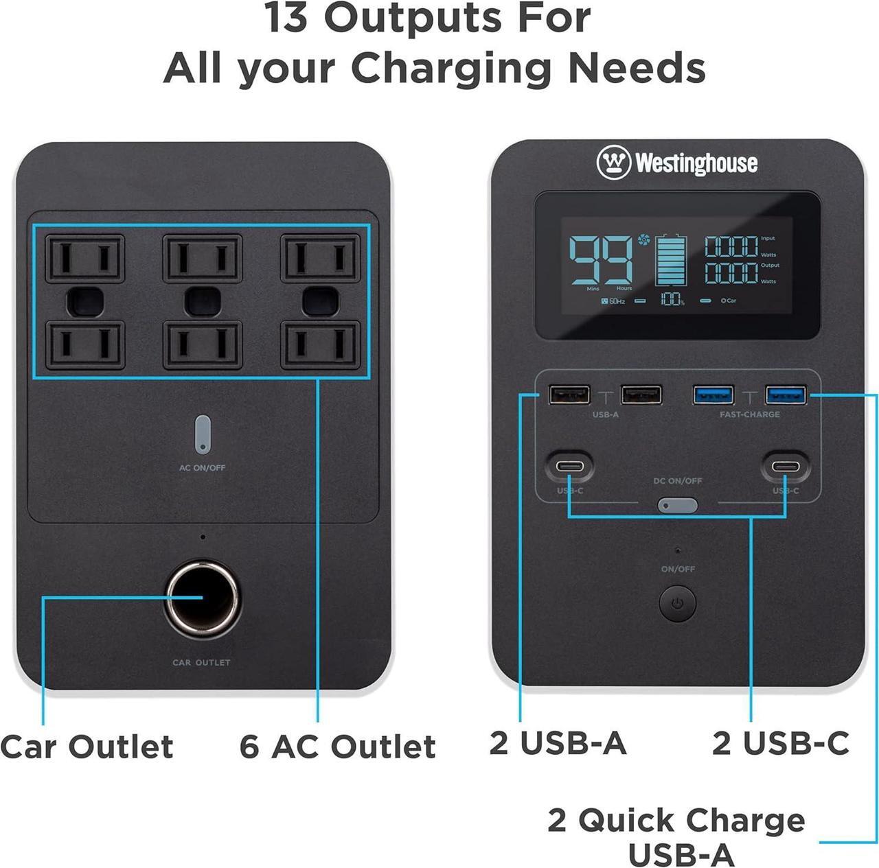 Alt view image 3 of 7 - 155Wh 150 Peak Watt Portable Power Station and Solar Generator, Pure Sine Wave AC Outlet, Backup Lithium Battery for Camping, Home, Travel, Indoor/Outdoor Use (Solar Panel Not Included)