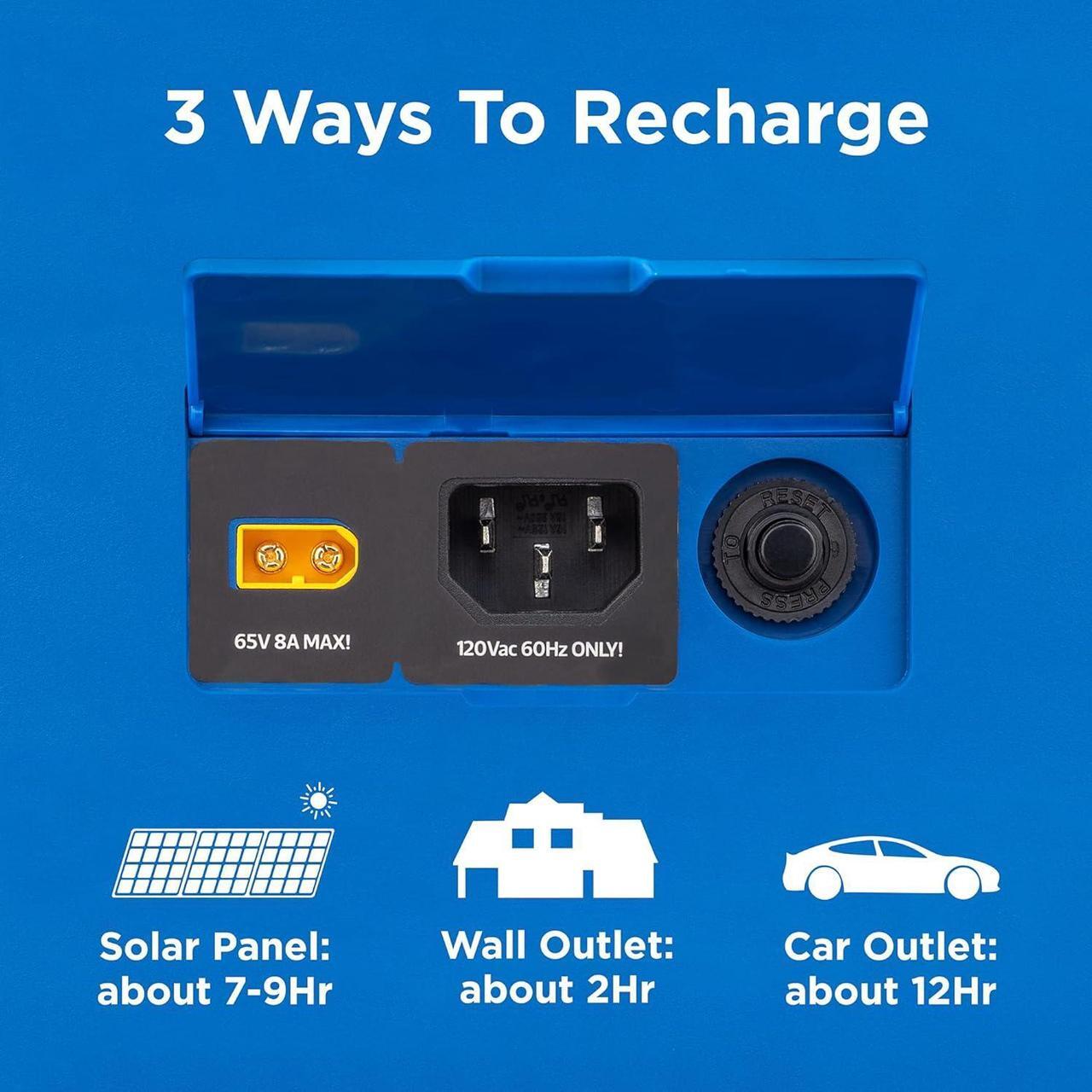 Alt view image 5 of 7 - 155Wh 150 Peak Watt Portable Power Station and Solar Generator, Pure Sine Wave AC Outlet, Backup Lithium Battery for Camping, Home, Travel, Indoor/Outdoor Use (Solar Panel Not Included)