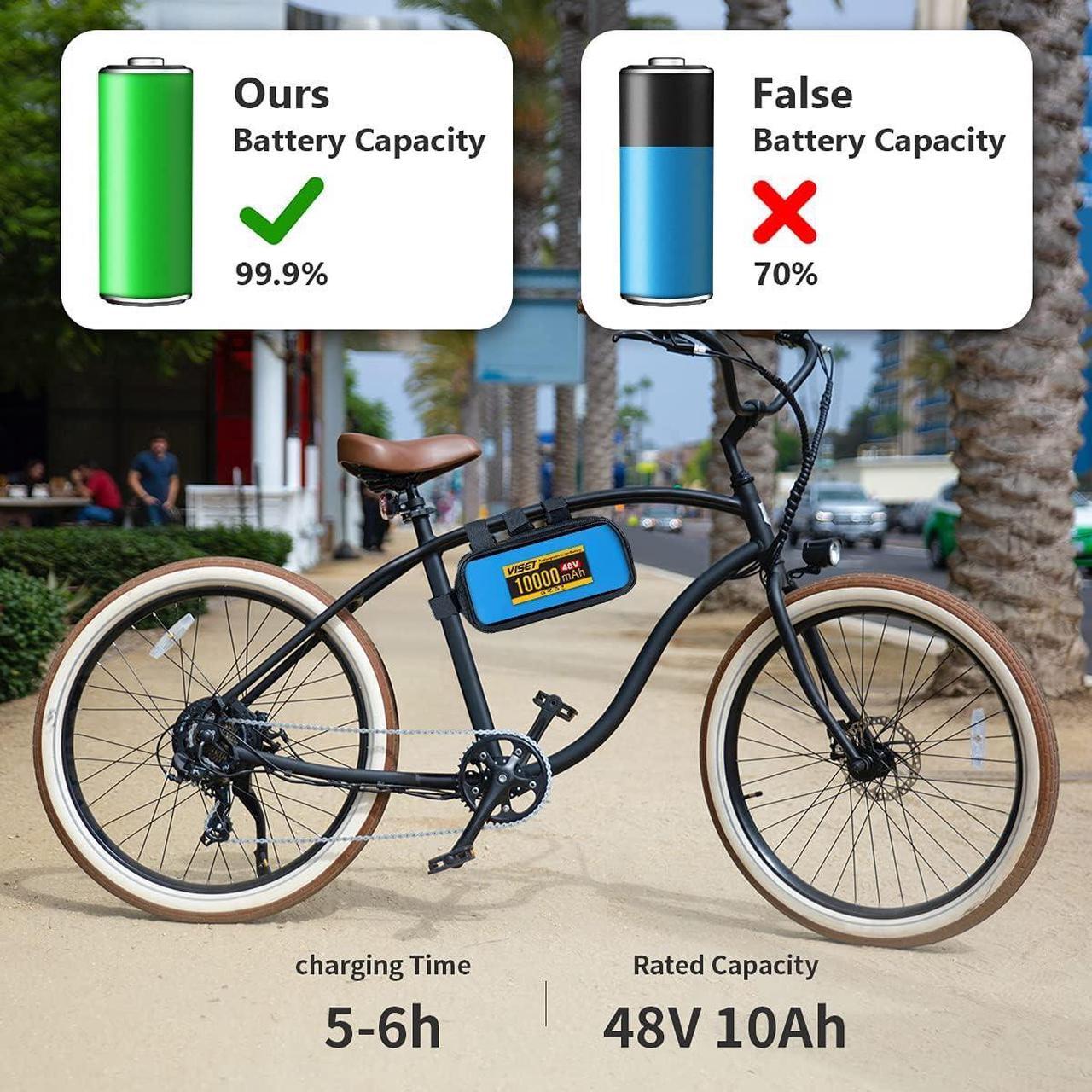Alt view image 6 of 7 - 24V 10000mAh Ebike Battery, 24 Volt Electric Bike Lithium Battery with 29.4V 2A Charger and 15A BMS for 100W-500W