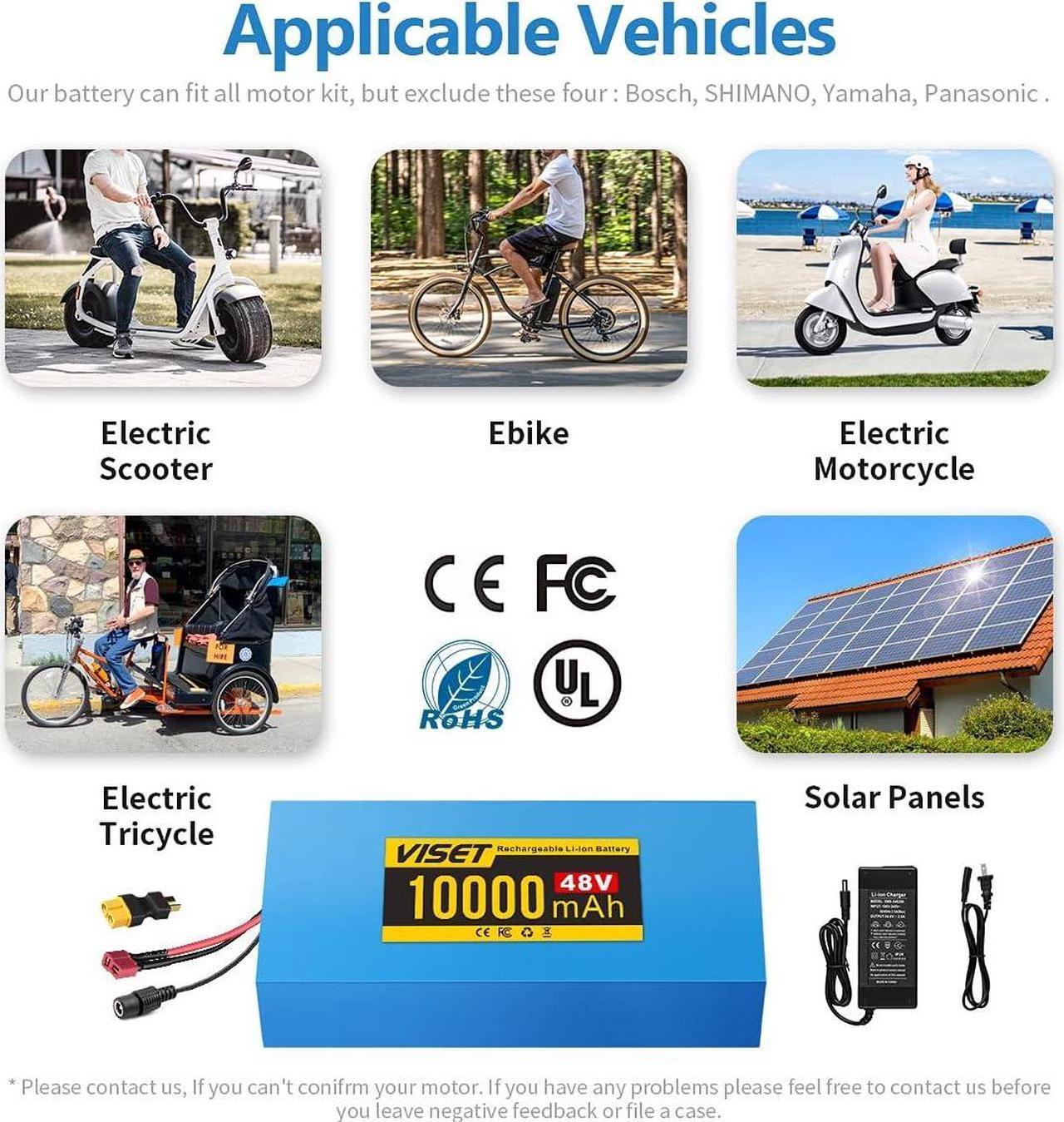 Alt view image 7 of 7 - 24V 10000mAh Ebike Battery, 24 Volt Electric Bike Lithium Battery with 29.4V 2A Charger and 15A BMS for 100W-500W
