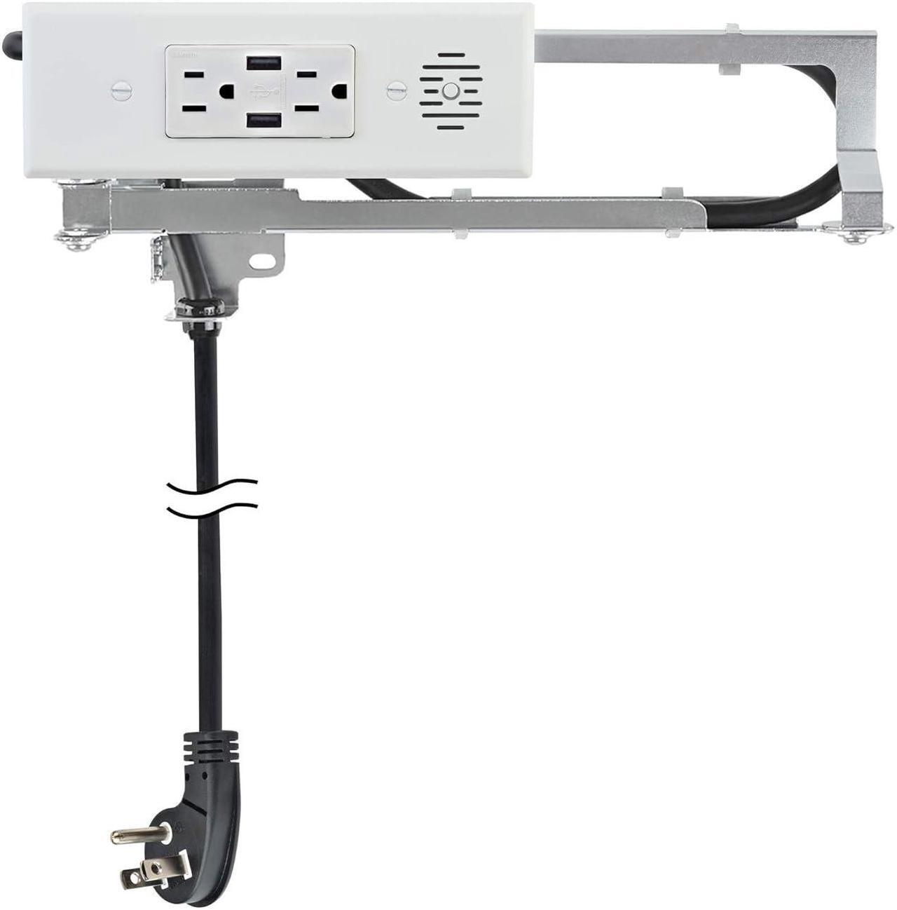Main image of Blade in-Drawer Outlet, Integrated Safety Shutoff, (2) USB-A & (2) 15 amp AC, White