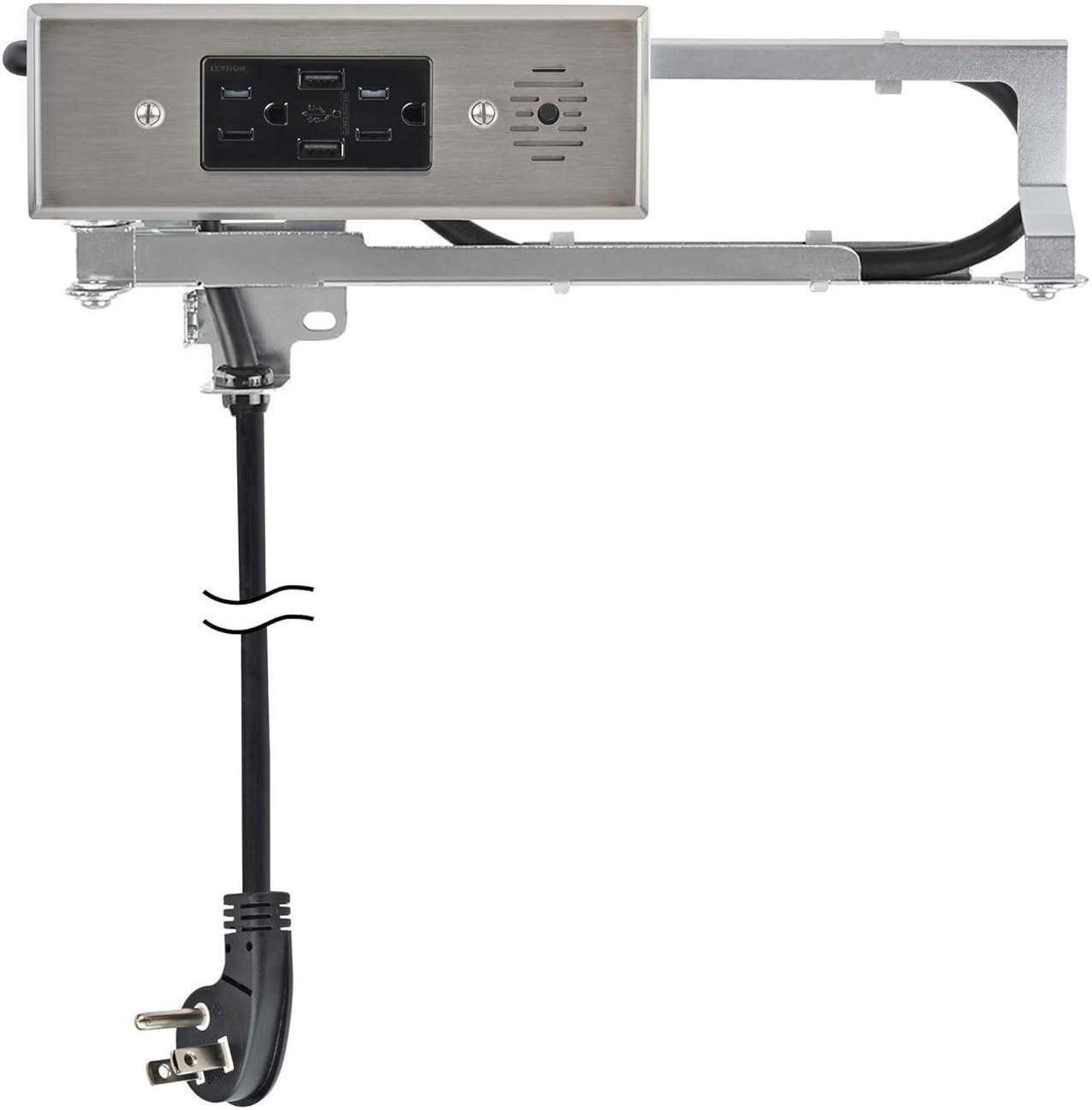 Alt view image 7 of 7 - Blade in-Drawer Outlet, Integrated Safety Shutoff, (2) USB-A & (2) 15 amp AC, White