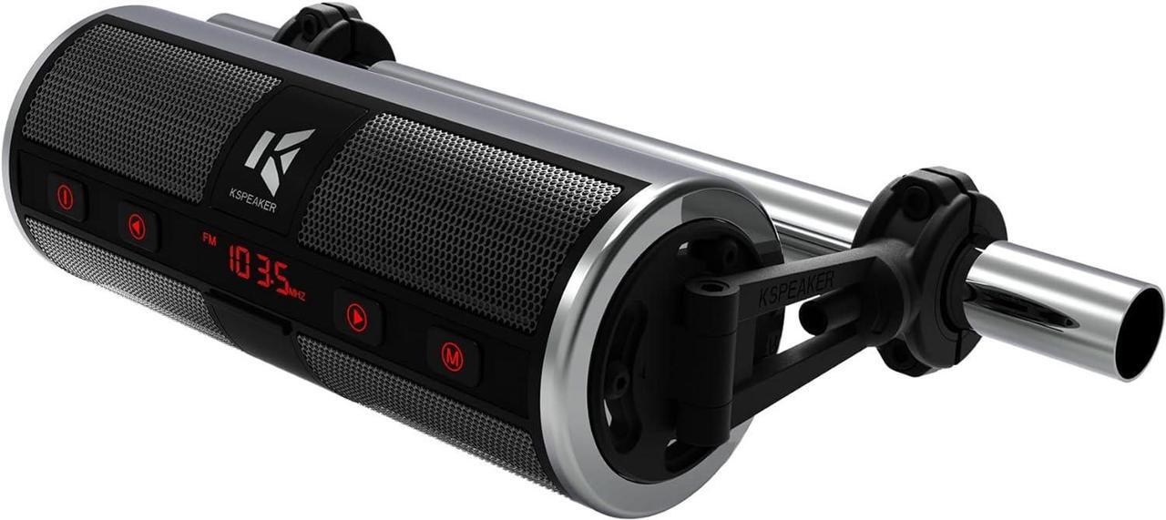 Main image of Motorcycle Speakers Bluetooth Waterproof Radio Audio System Built-in Amplifier, Great for ATV, Scooter Bike,12 Volt Vehicle,3 Inch Metal Mp3 Player, K2ch