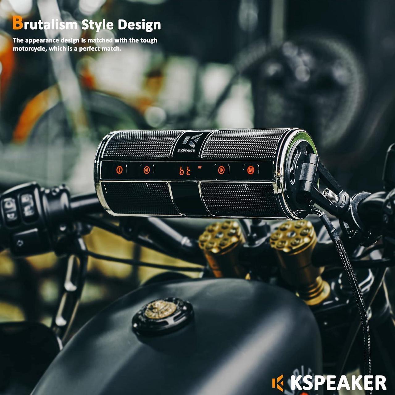 Alt view image 3 of 7 - Motorcycle Speakers Bluetooth Waterproof Radio Audio System Built-in Amplifier, Great for ATV, Scooter Bike,12 Volt Vehicle,3 Inch Metal Mp3 Player, K2ch