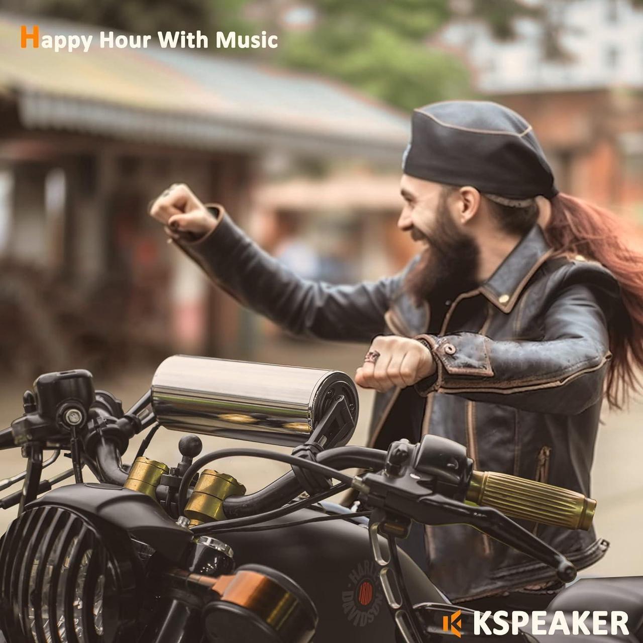 Alt view image 5 of 7 - Motorcycle Speakers Bluetooth Waterproof Radio Audio System Built-in Amplifier, Great for ATV, Scooter Bike,12 Volt Vehicle,3 Inch Metal Mp3 Player, K2ch