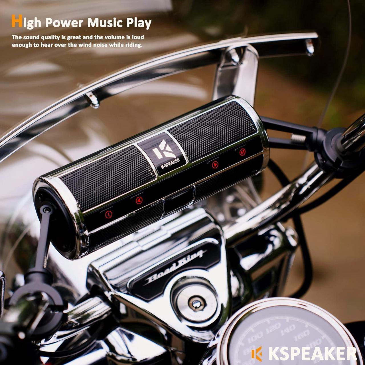 Alt view image 6 of 7 - Motorcycle Speakers Bluetooth Waterproof Radio Audio System Built-in Amplifier, Great for ATV, Scooter Bike,12 Volt Vehicle,3 Inch Metal Mp3 Player, K2ch