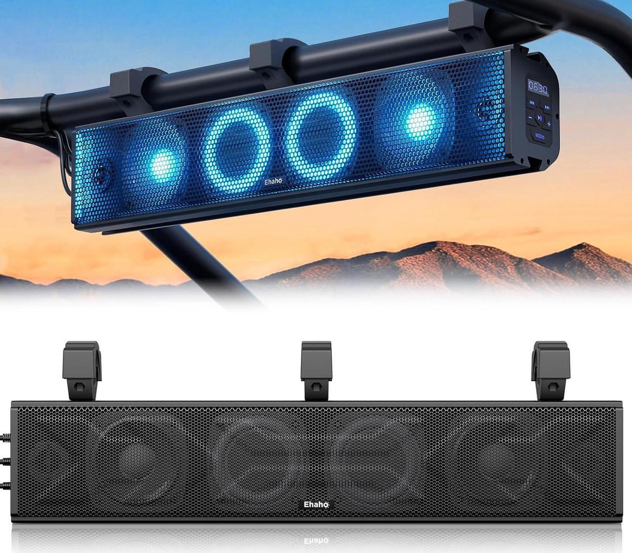 Main image of 25 Inch UTV Sound Bar, ATV SoundBar Bluetooth with RGB Lighting, Amplified Powersports SXS Sound Bar, Waterproof Golf Cart Sound Bar, UTV Speakers Compatible with Polaris RZR Can-Am