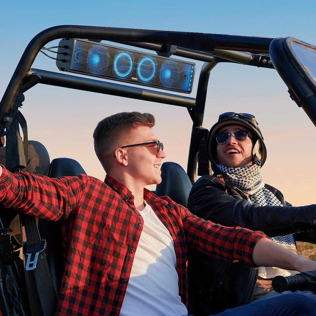 Alt view image 7 of 7 - 25 Inch UTV Sound Bar, ATV SoundBar Bluetooth with RGB Lighting, Amplified Powersports SXS Sound Bar, Waterproof Golf Cart Sound Bar, UTV Speakers Compatible with Polaris RZR Can-Am