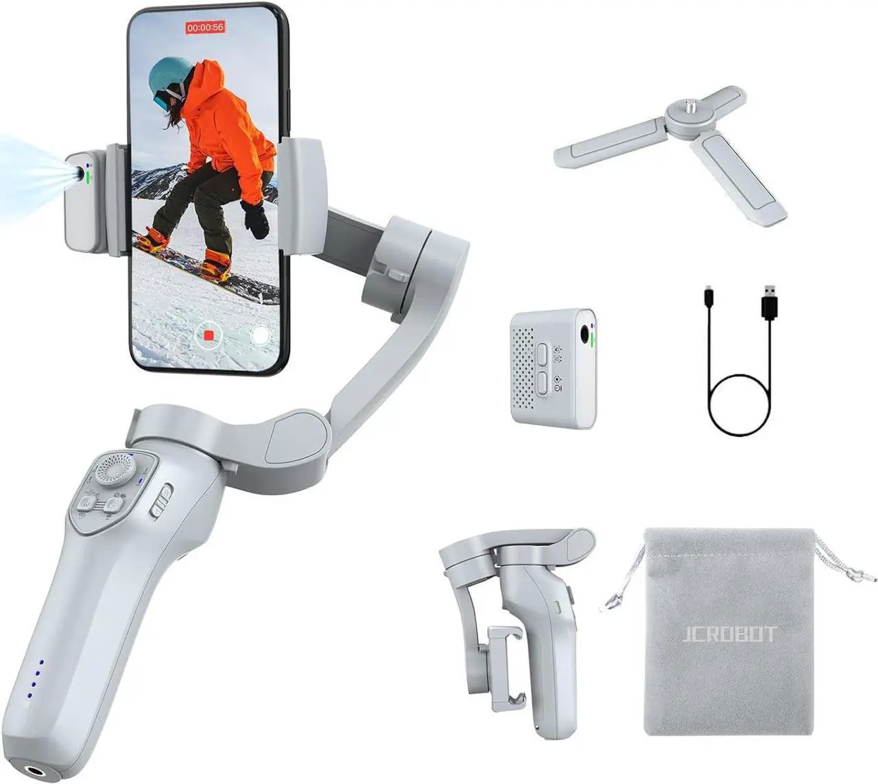 Main image of Phone Gimbal with Magnetic AI Active Tracker,Gimbal Stabilizer for Smartphone with Fill Light,Phone Stabilizer for Video Recording,Gimbal for Android&iPhone,TikTok YouTube Vlogging Kit
