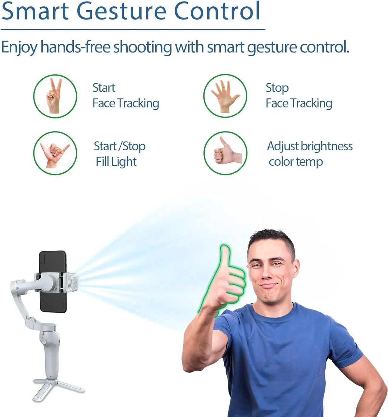 Alt view image 4 of 7 - Phone Gimbal with Magnetic AI Active Tracker,Gimbal Stabilizer for Smartphone with Fill Light,Phone Stabilizer for Video Recording,Gimbal for Android&iPhone,TikTok YouTube Vlogging Kit