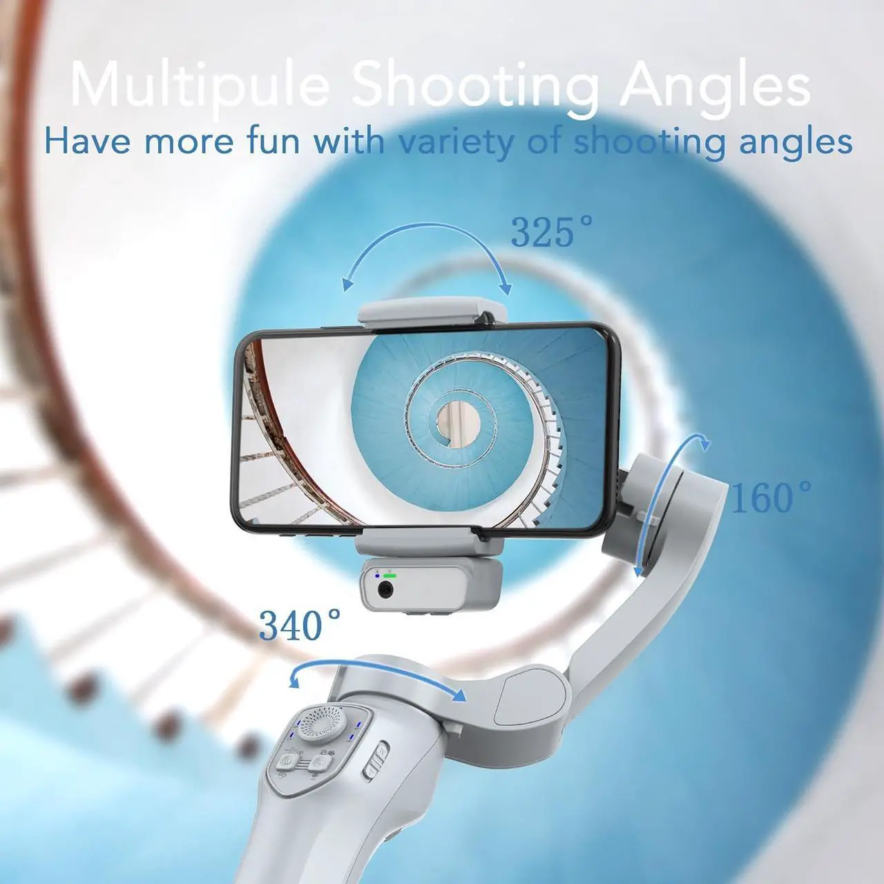 Alt view image 7 of 7 - Phone Gimbal with Magnetic AI Active Tracker,Gimbal Stabilizer for Smartphone with Fill Light,Phone Stabilizer for Video Recording,Gimbal for Android&iPhone,TikTok YouTube Vlogging Kit