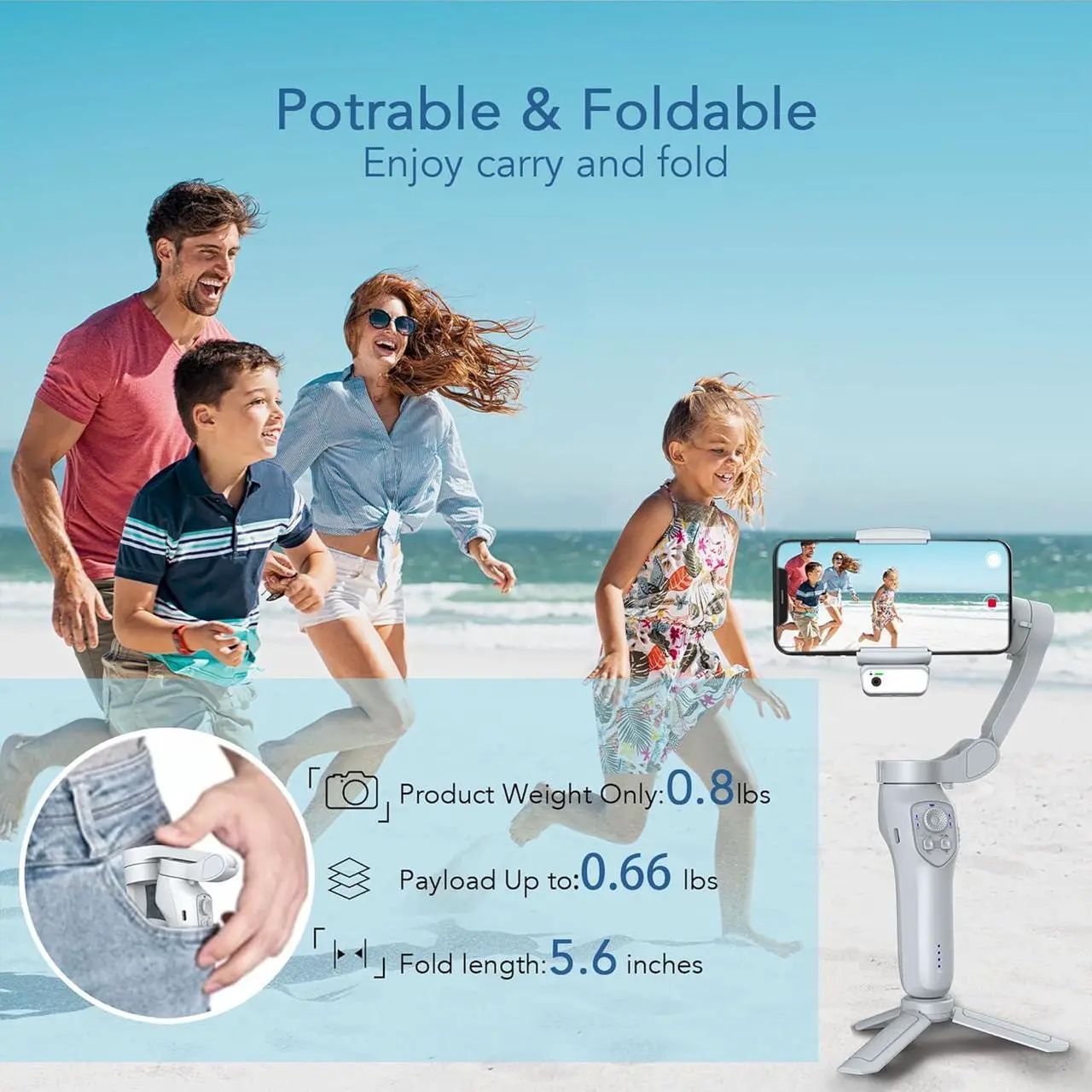 Alt view image 6 of 7 - Phone Gimbal with Magnetic AI Active Tracker,Gimbal Stabilizer for Smartphone with Fill Light,Phone Stabilizer for Video Recording,Gimbal for Android&iPhone,TikTok YouTube Vlogging Kit