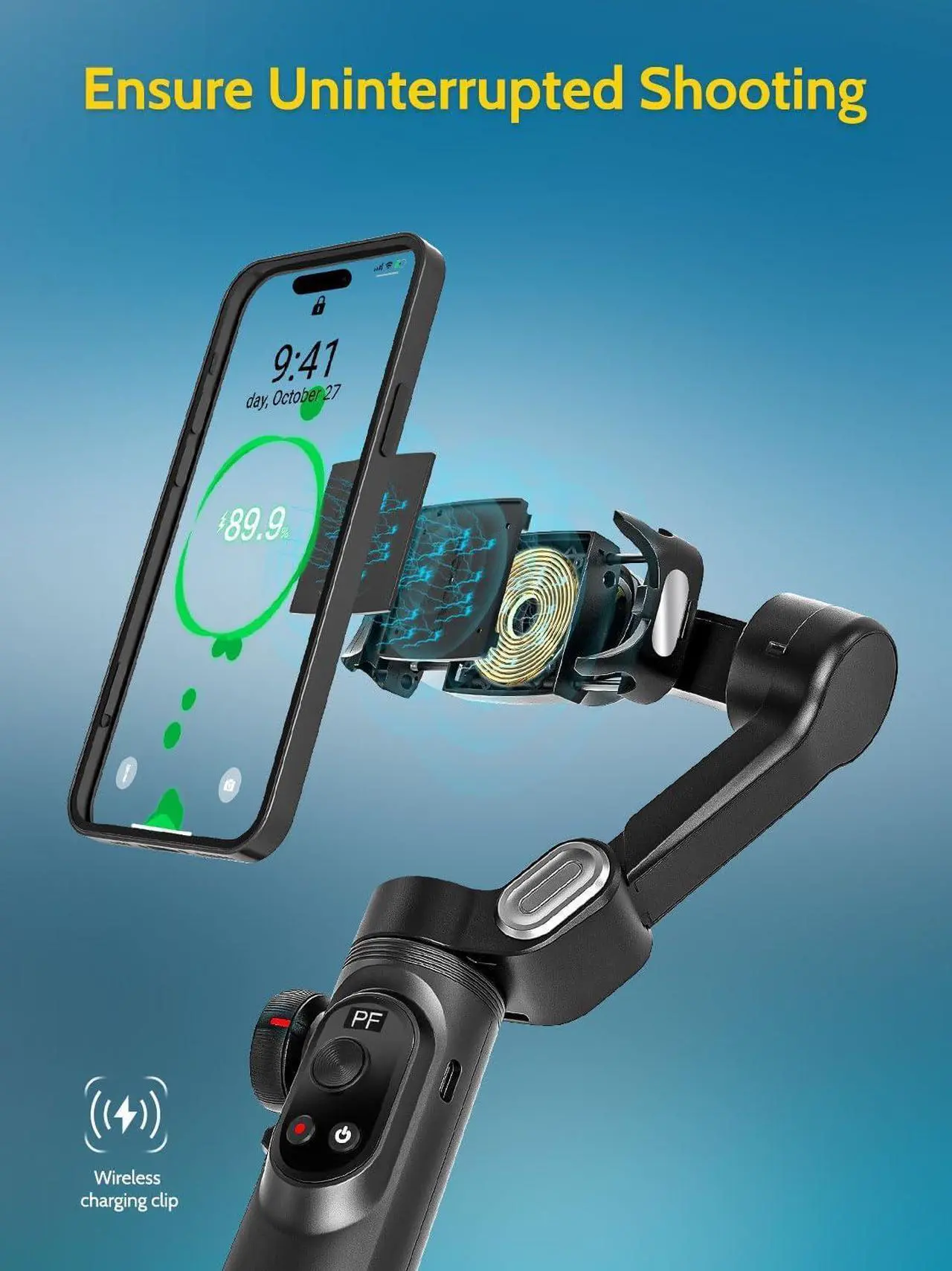 Alt view image 4 of 7 - 3-Axis Gimbal, Gimbal Stabilizer for Smartphone w/RGB Magnetic Fill Light Phone Gimbal for iPhone/Android Foldable iPhone Gimbal w/Upgraded Face Tracking Vlog Recording-Smart X Pro Kit