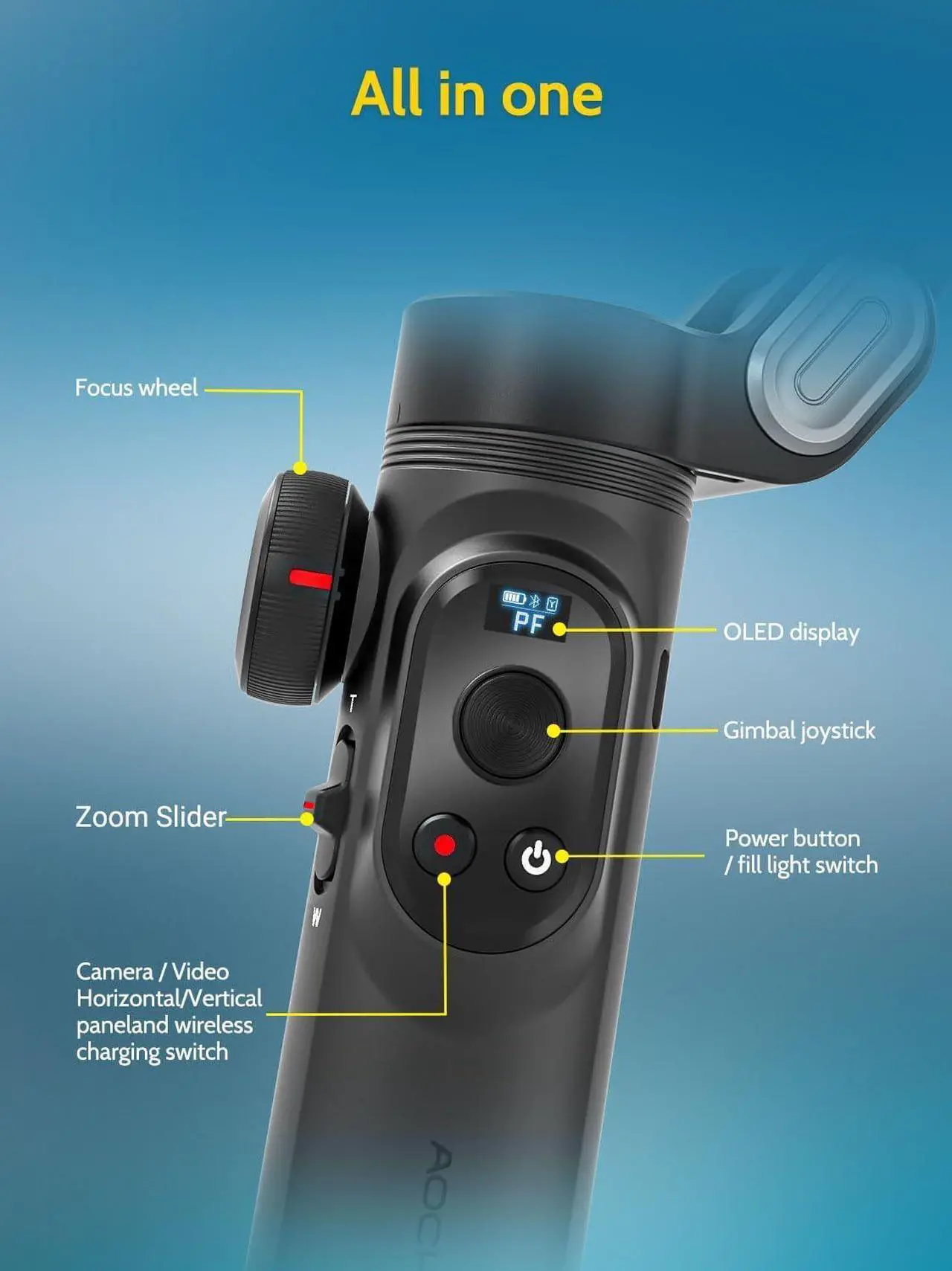Alt view image 6 of 7 - 3-Axis Gimbal, Gimbal Stabilizer for Smartphone w/RGB Magnetic Fill Light Phone Gimbal for iPhone/Android Foldable iPhone Gimbal w/Upgraded Face Tracking Vlog Recording-Smart X Pro Kit