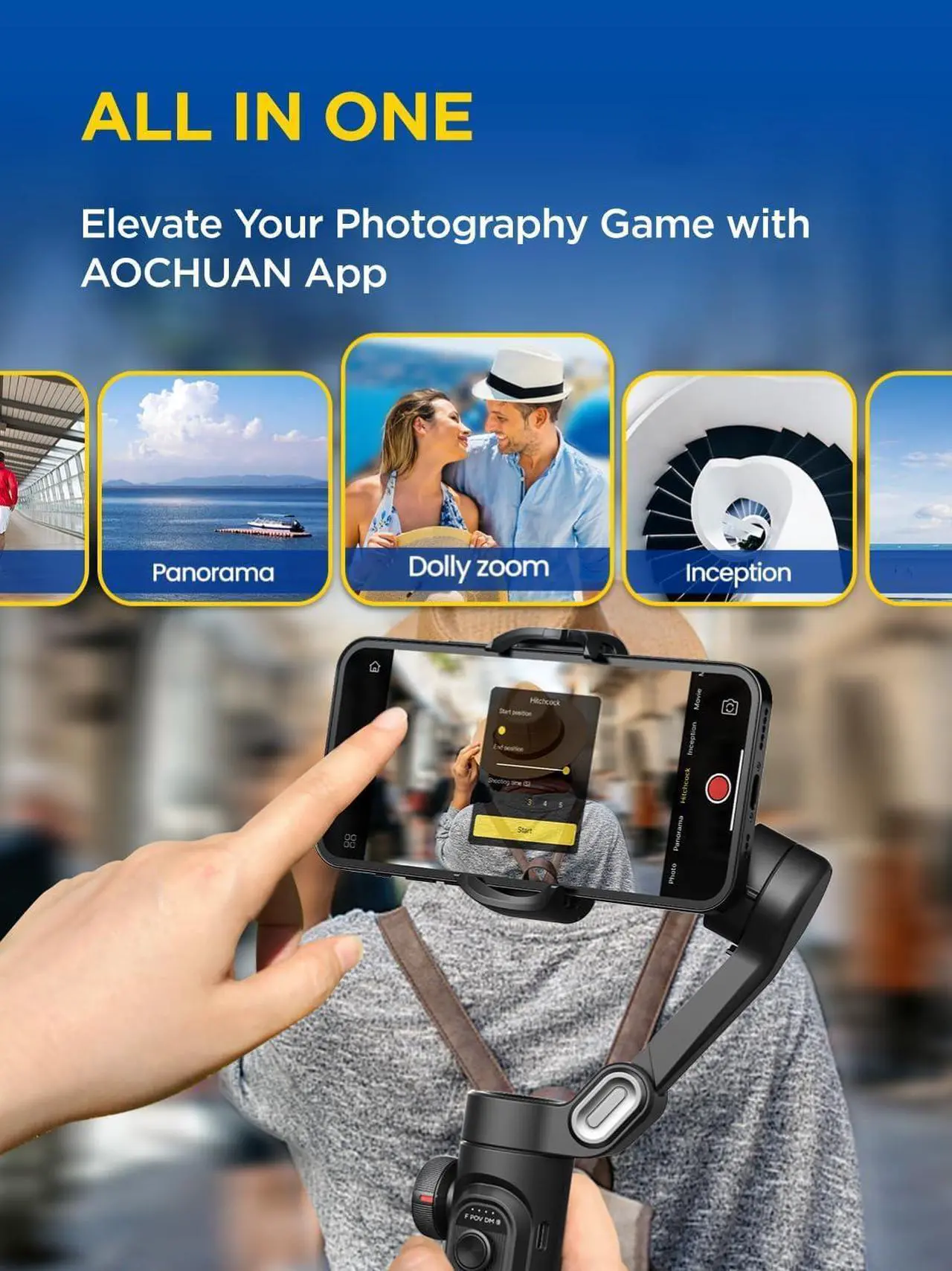 Alt view image 5 of 7 - 3-Axis Gimbal Stabilizer for Smartphone, Gimbal w/RGB Magnetic Fill Light Upgraded Face Tracking Focus Wheel Foldable iPhone Gimbal for iPhone/Android Phone Gimbal Vlog Recording Smart XE Kit