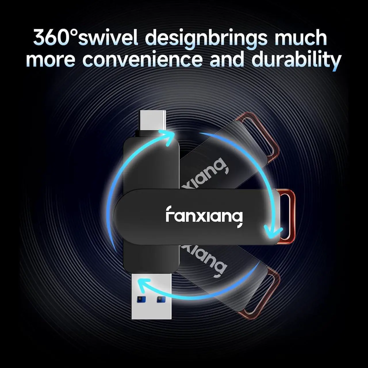 Alt view image 4 of 7 - 512GB Flash Drive Up to 560MB/s External SSD,Type C & 3.2 USB-A,Gen 2 Thumb Drive,Memory Stick for iPhone15/PS4//Android Phone/Windows/Mac