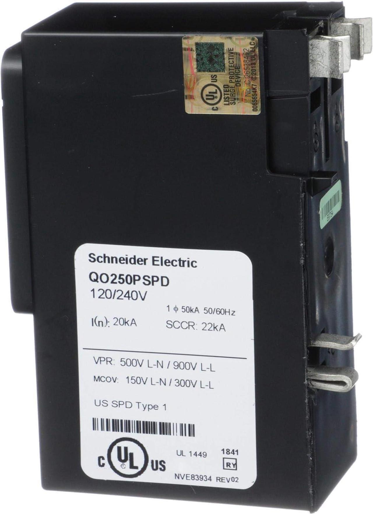 Alt view image 6 of 6 - Square D - QO250PSPD QO Whole House Surge Protection Device, 50kA, 120/240V, 1-Phase, No Wiring, Plug-On Neutral