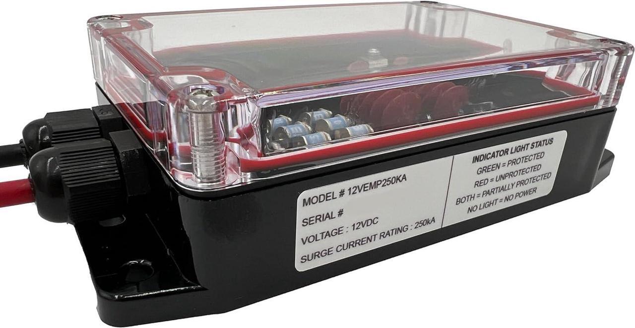 Alt view image 3 of 5 - Bad Wolf EMP Defender 12V Vehicle Surge Protector with 250kA Surge Current Rating 12VEMP250KA