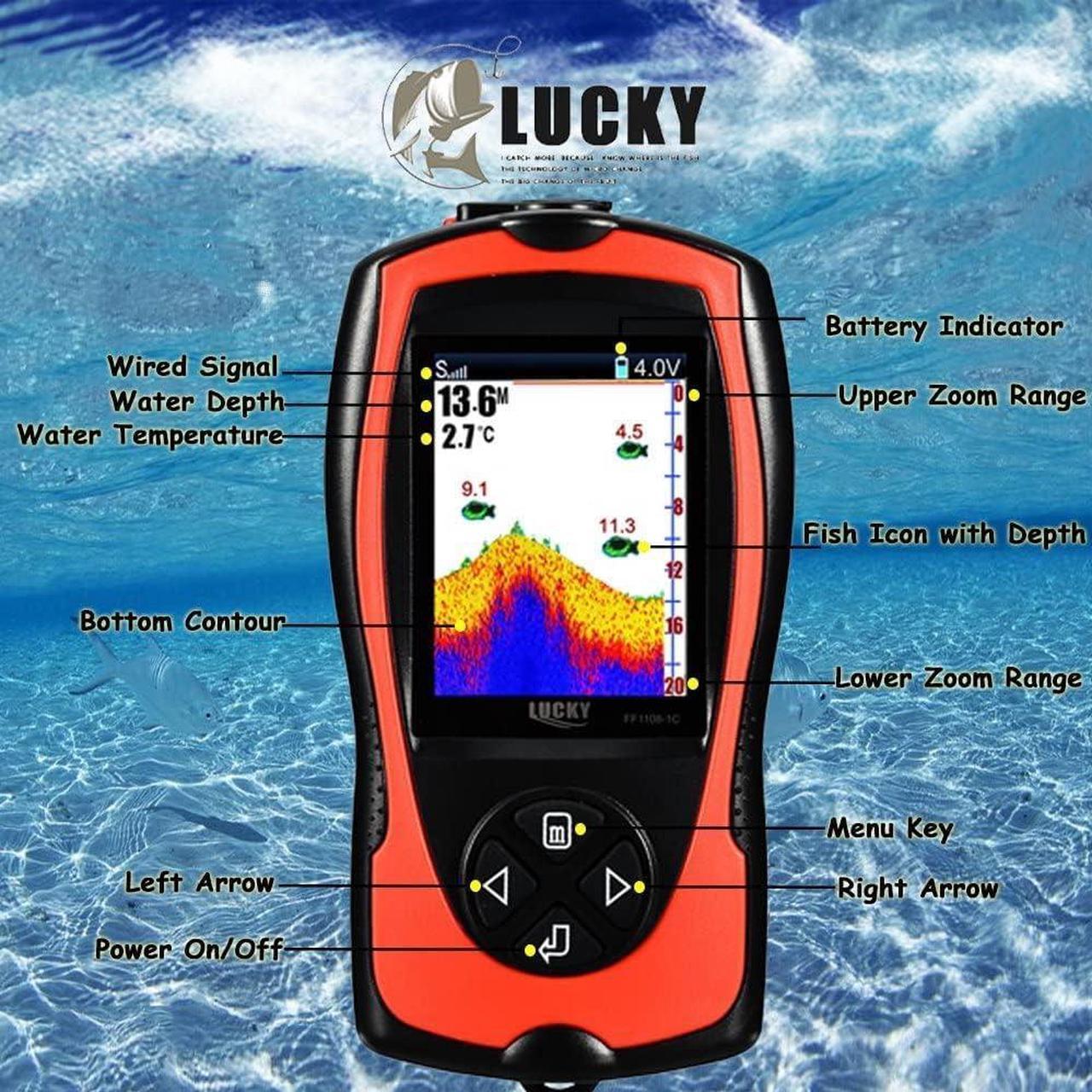 Alt view image 6 of 7 - Portable Fish Finder Handheld Kayak Fish Finders Wired Fish Depth Finder Sonar Sensor Transducer for Boat Fishing Sea Fishing