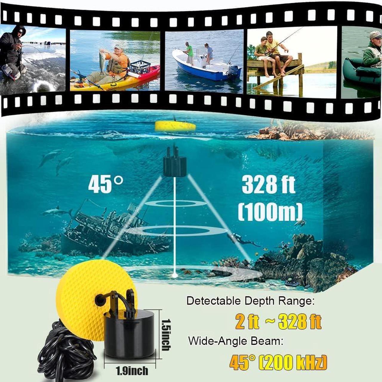 Alt view image 4 of 7 - Small Portable Fish Finder Kayak Sonar Handheld Fish Finders Ice Fishing Castable Depth Finder Boat Fisherman Gifts