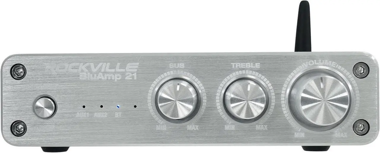 Alt view image 7 of 7 - 21 Silver 2.1 Channel Bluetooth Home Audio Amplifier Receiver
