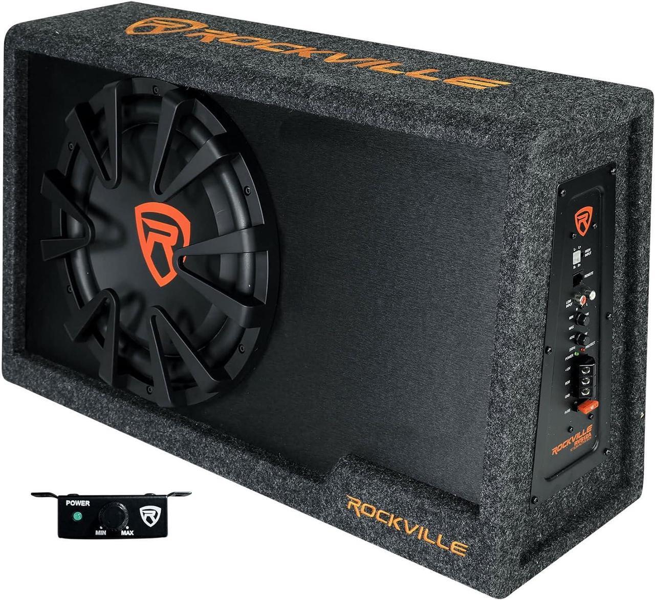Main image of Rws12ca Slim 1200 Watt 12" Amplified Powered Car Subwoofer Enclosure ,Black