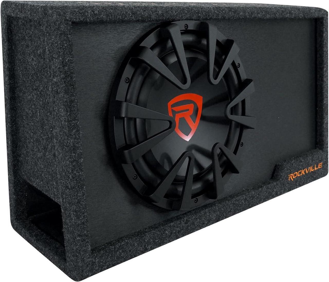 Alt view image 2 of 7 - Rws12ca Slim 1200 Watt 12" Amplified Powered Car Subwoofer Enclosure ,Black