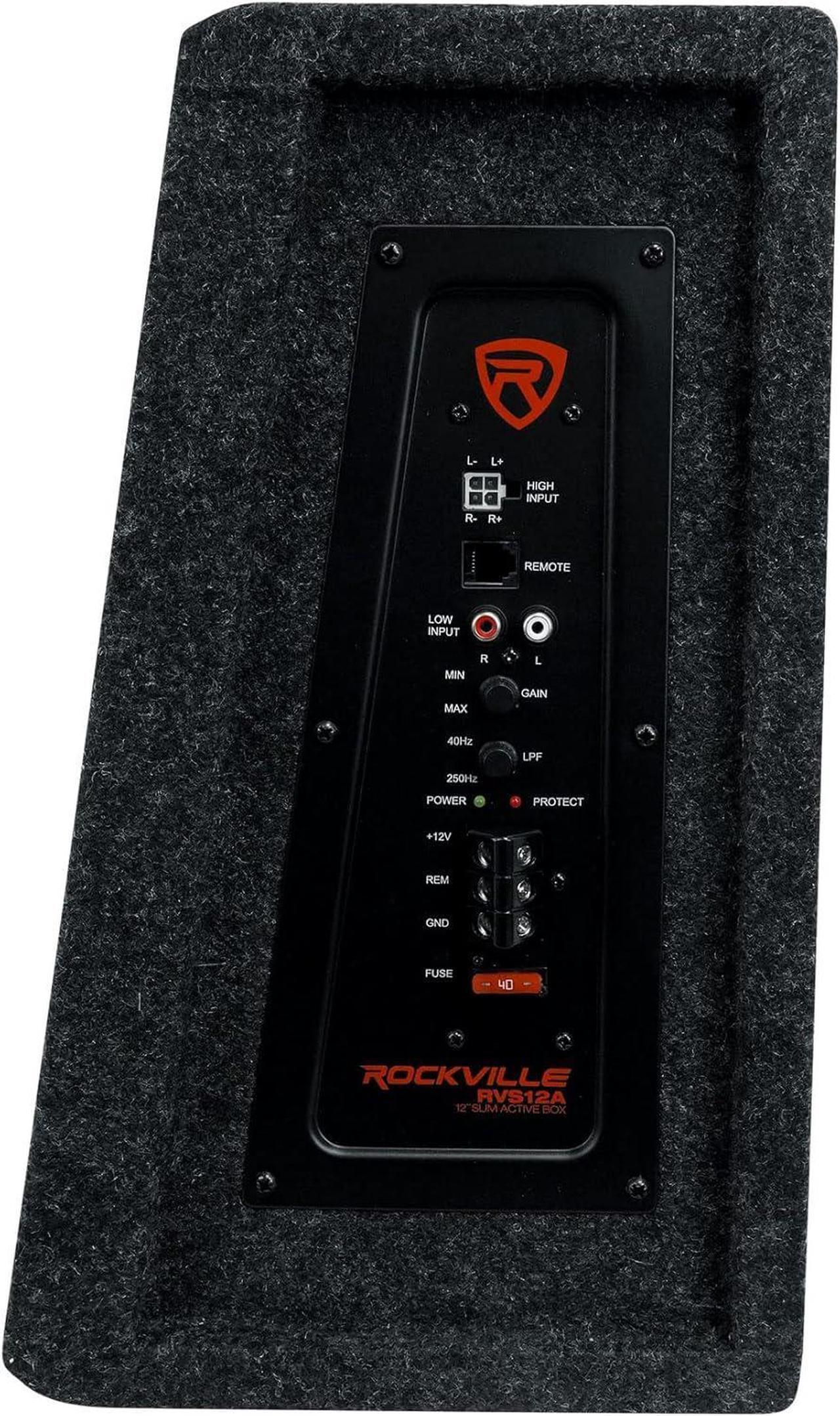 Alt view image 5 of 7 - Rws12ca Slim 1200 Watt 12" Amplified Powered Car Subwoofer Enclosure ,Black