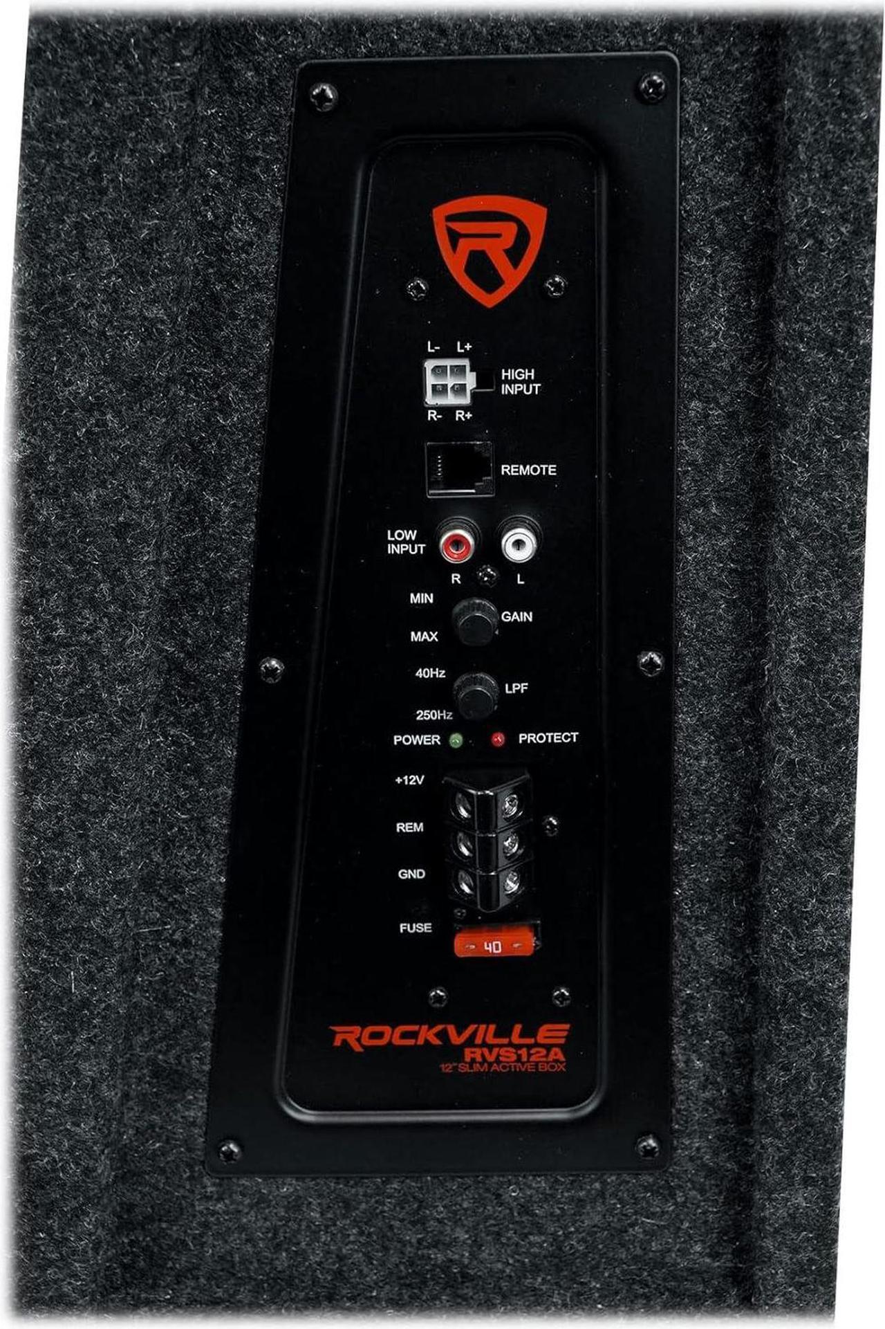 Alt view image 6 of 7 - Rws12ca Slim 1200 Watt 12" Amplified Powered Car Subwoofer Enclosure ,Black