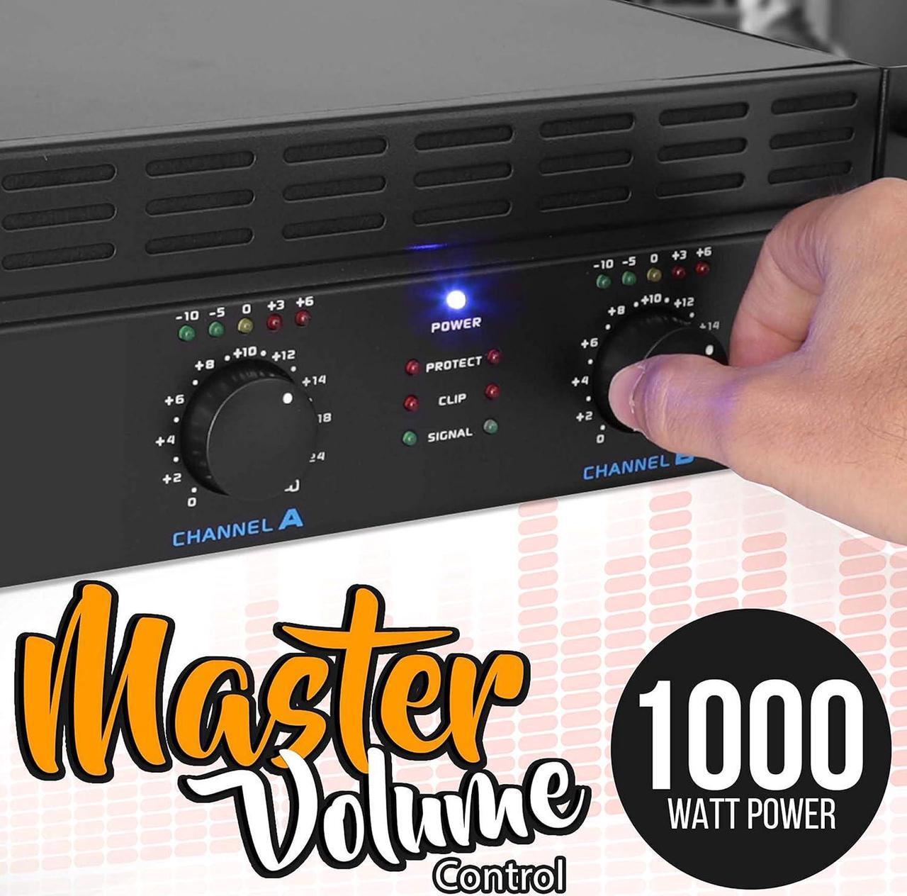 Alt view image 3 of 7 - 2-Channel Bluetooth Power Amplifier - 2000W Bridgeable Rack Mount Pro Audio Sound Wireless Home Stereo Receiver w/TRS XLR Input,LCD, Bridge Mode, Cooling Fan - Entertainment Speaker System