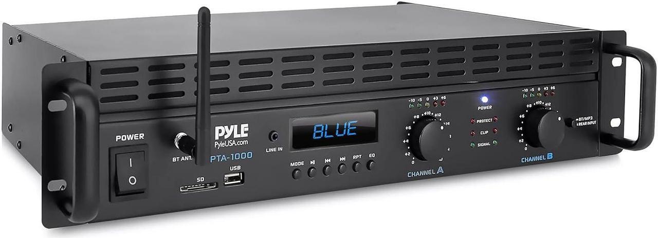 Alt view image 7 of 7 - 2-Channel Bluetooth Power Amplifier - 2000W Bridgeable Rack Mount Pro Audio Sound Wireless Home Stereo Receiver w/TRS XLR Input,LCD, Bridge Mode, Cooling Fan - Entertainment Speaker System