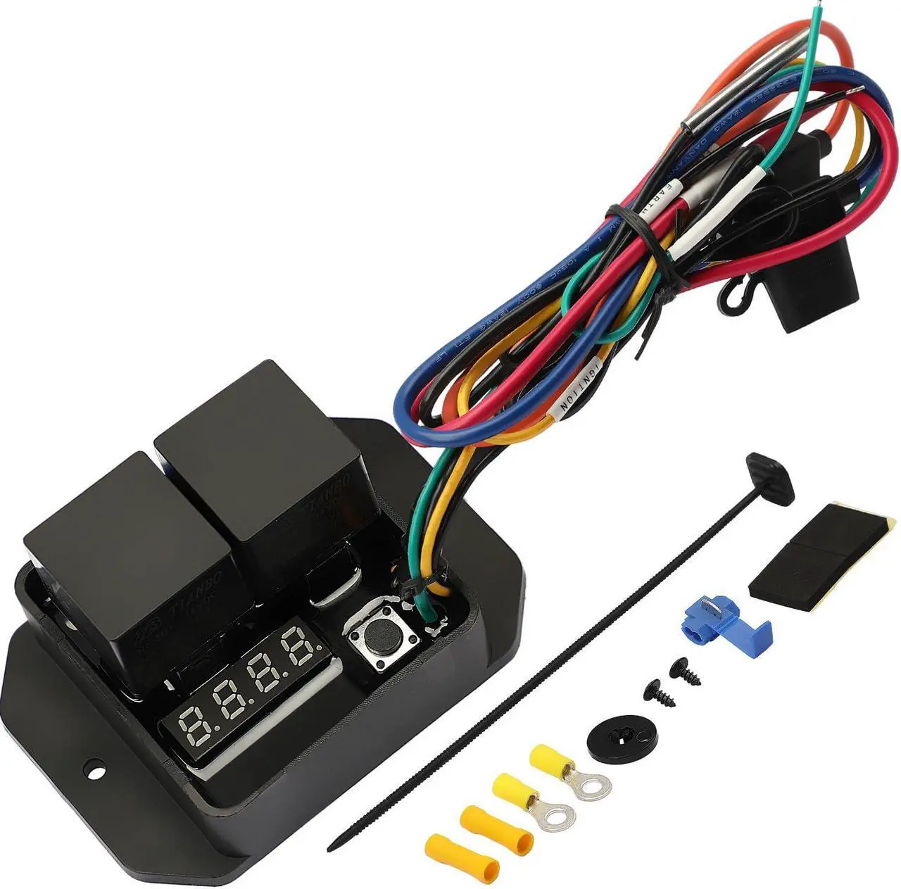 Main image of Digital Radiator Fans Controller Swith 12V and 24V, Adjustable Temperature Range Digital Electric Thermatic Fan Switch Kit (Part #0444)
