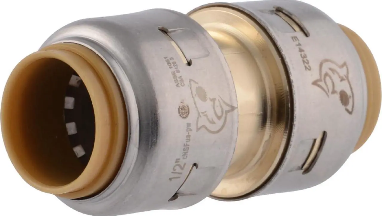 Alt view image 7 of 7 - Max 1/2 Inch Coupling, Pack of 12, Push to Connect Brass Plumbing Fitting, PEX Pipe, Copper, CPVC, PE-RT, HDPE, UR008