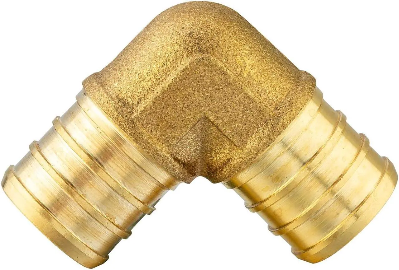 Alt view image 2 of 7 - (Pack of 45) EFIELD 3/4" Barb Pex Brass Crimp Fittings 15 Pieces each: Tee, Elbow and Coupling For Pex Tubing Connection, ASTM F1807