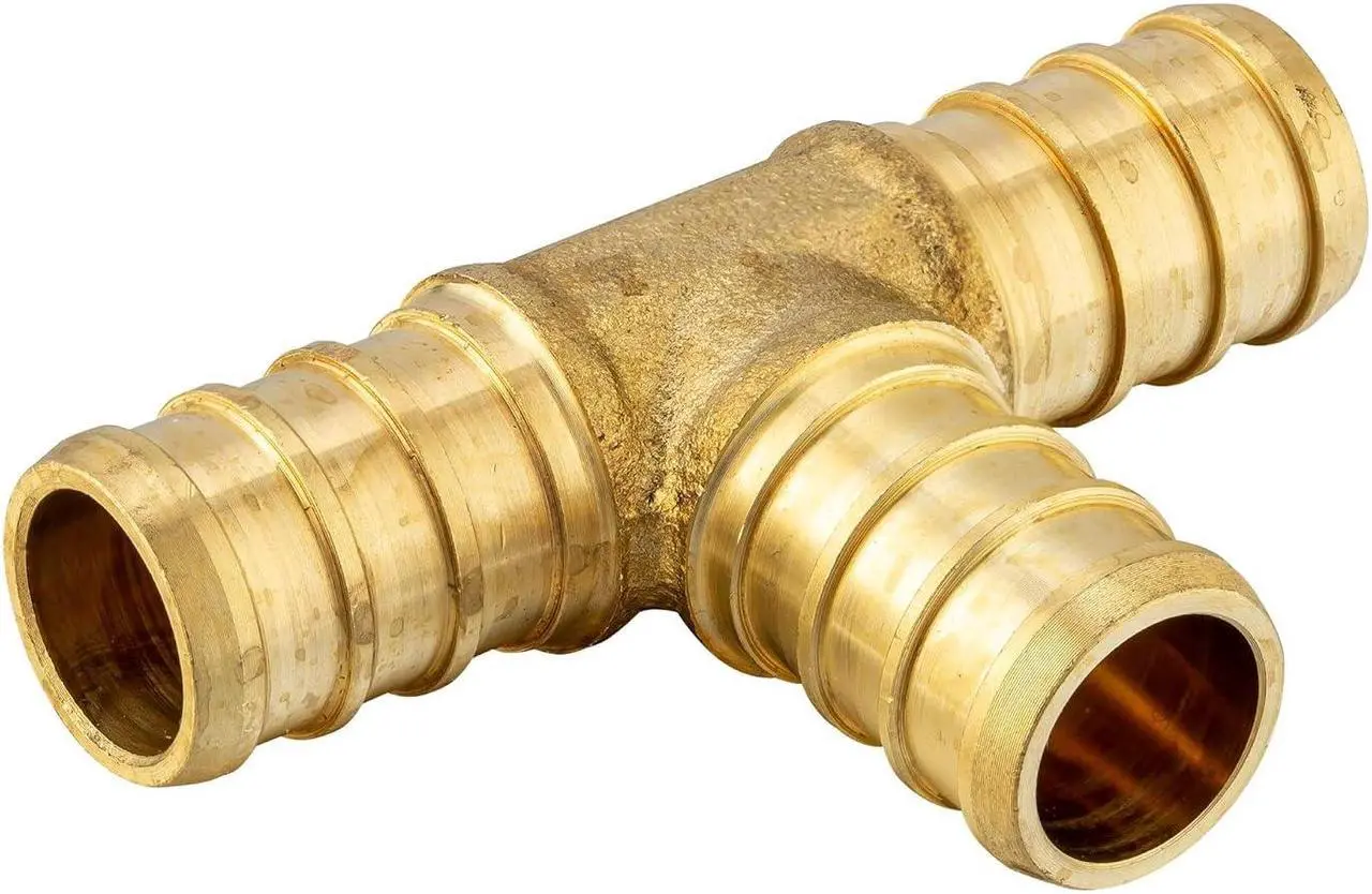Alt view image 4 of 7 - (Pack of 45) EFIELD 3/4" Barb Pex Brass Crimp Fittings 15 Pieces each: Tee, Elbow and Coupling For Pex Tubing Connection, ASTM F1807