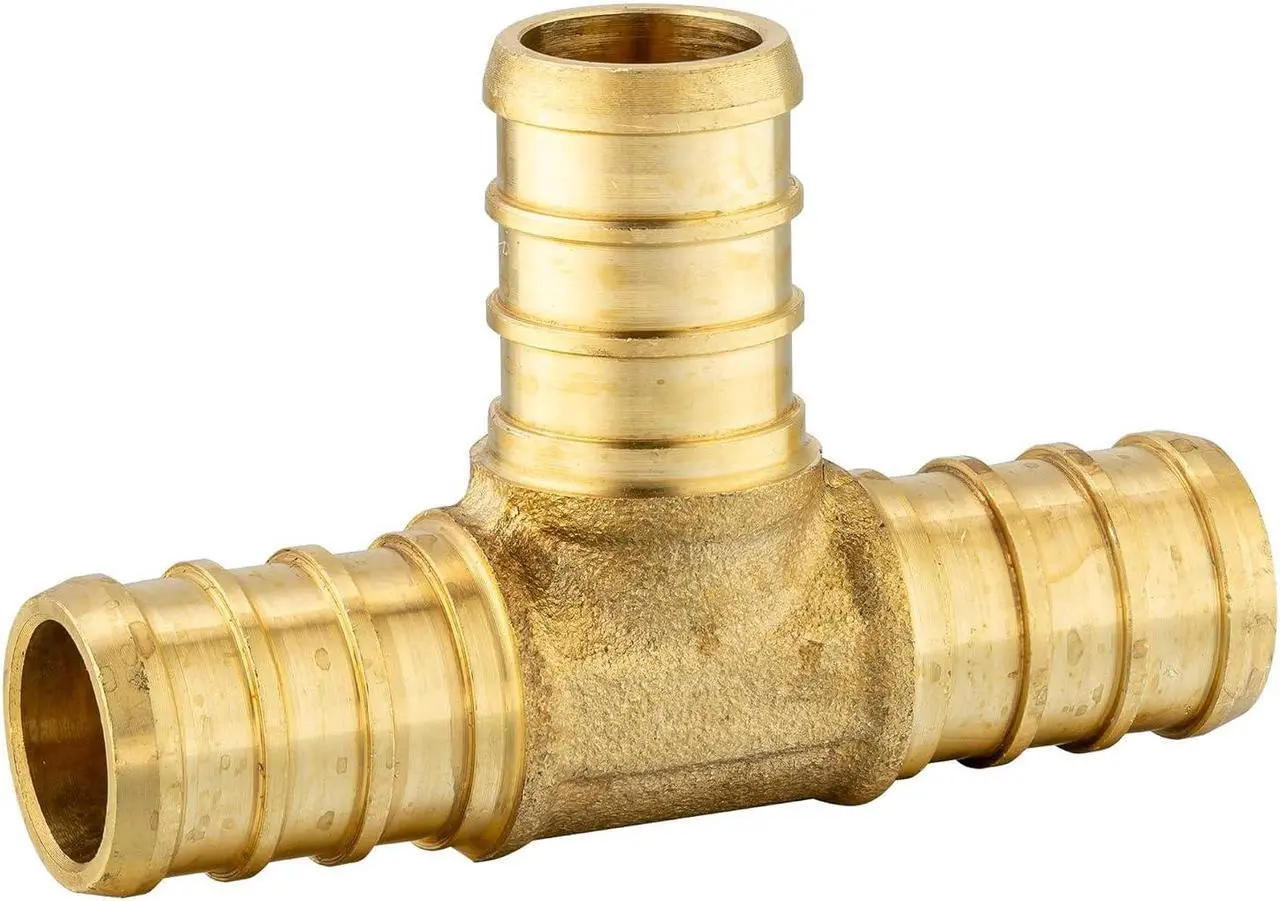 Alt view image 7 of 7 - (Pack of 45) EFIELD 3/4" Barb Pex Brass Crimp Fittings 15 Pieces each: Tee, Elbow and Coupling For Pex Tubing Connection, ASTM F1807