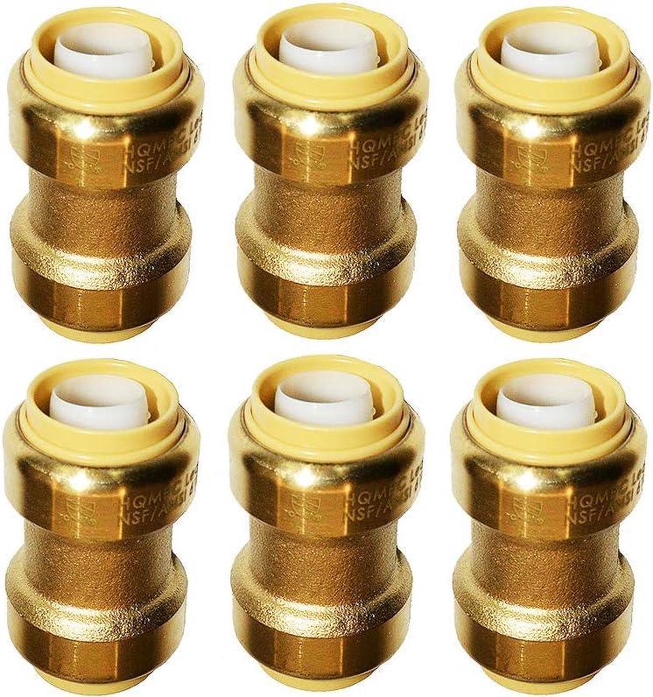 Main image of 1" Pex Fitting Straight Coupling Push Fit PEX Fittings, Push-to-Connect Copper, CPVC, No Pb Brass Plumbing Fittings (6, 1 Inch(1"))
