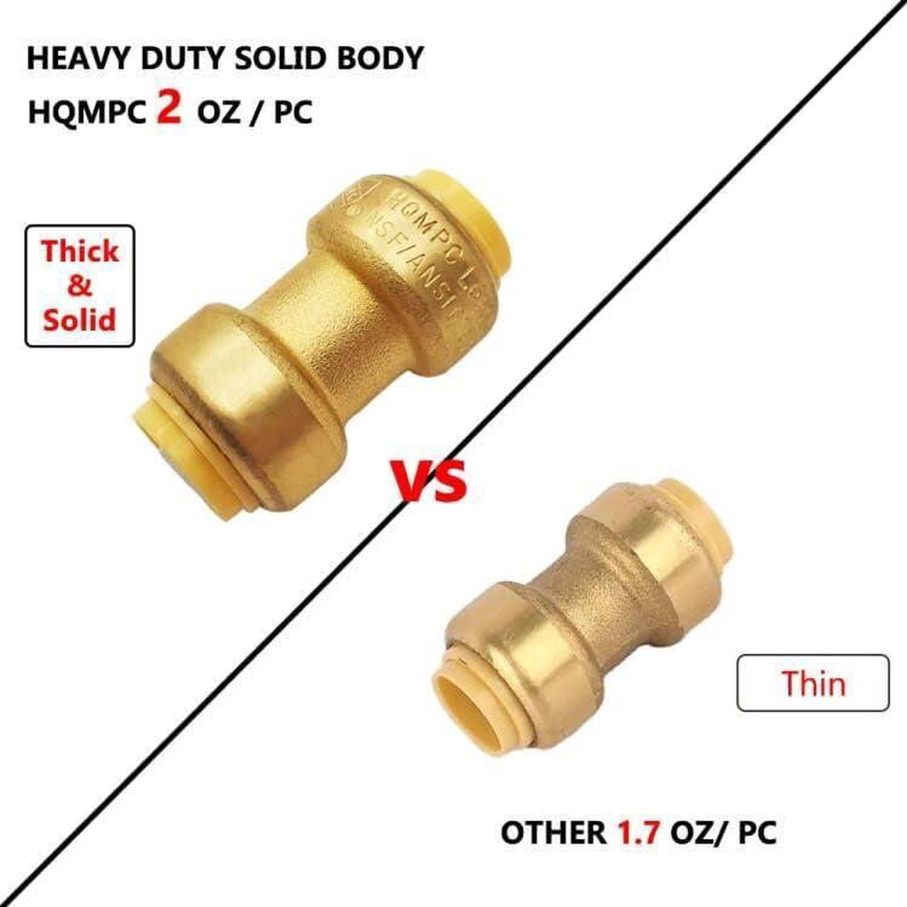 Alt view image 2 of 7 - 1" Pex Fitting Straight Coupling Push Fit PEX Fittings, Push-to-Connect Copper, CPVC, No Pb Brass Plumbing Fittings (6, 1 Inch(1"))