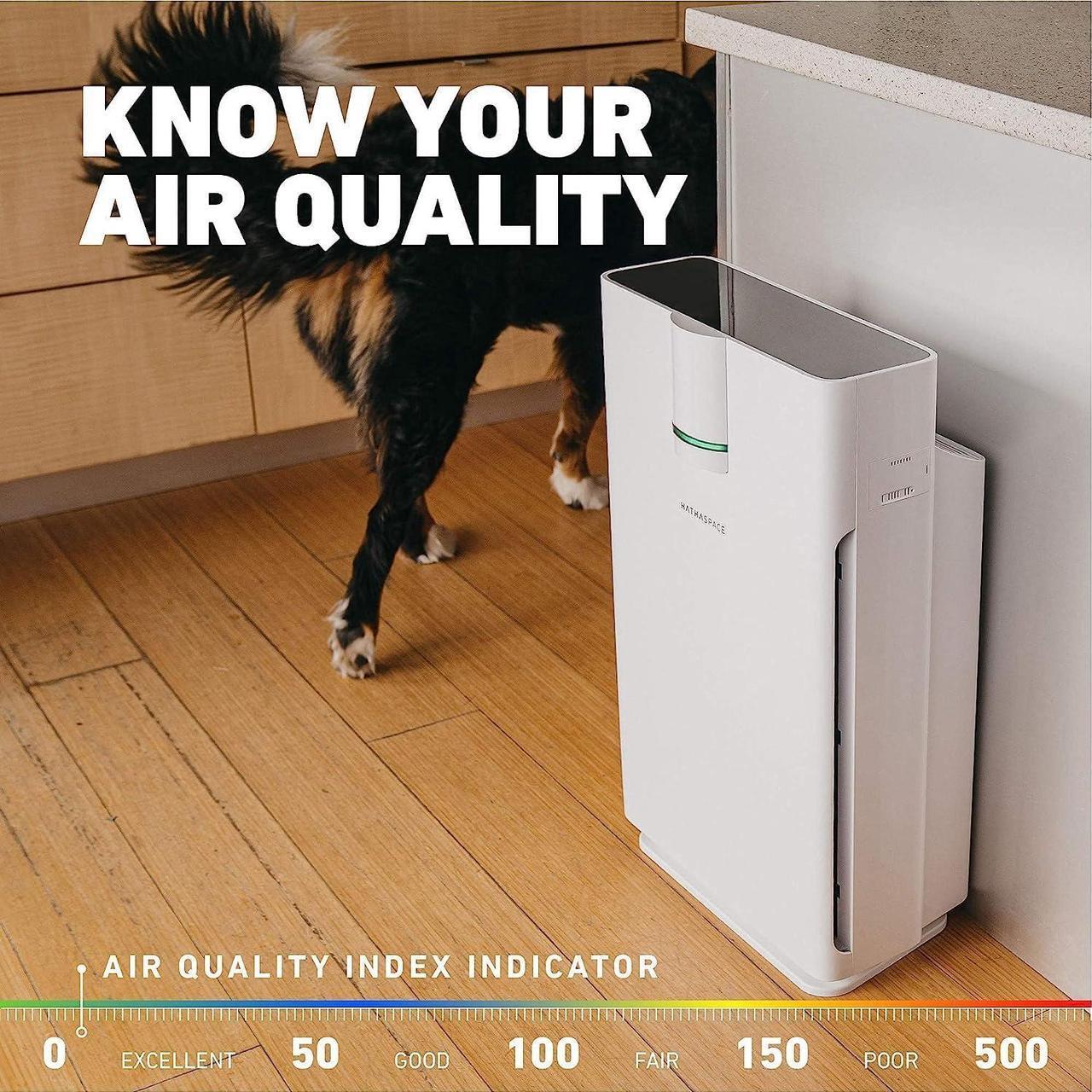 Alt view image 4 of 7 - Smart Air Purifiers - True HEPA Air Purifier, Cleaner & Filter for Allergies, Smoke, Pets - Eliminator of 99.9% of Dust, Pet Hair, Odors - HSP002-1500 Sq. Ft.