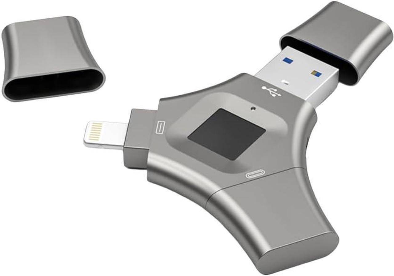Main image of Fingerprint 256GB USB 3.0 Flash Drive for iPhone - High-Speed Secure Thumb Drive with Fingerprint Encryption, Portable Metal Case