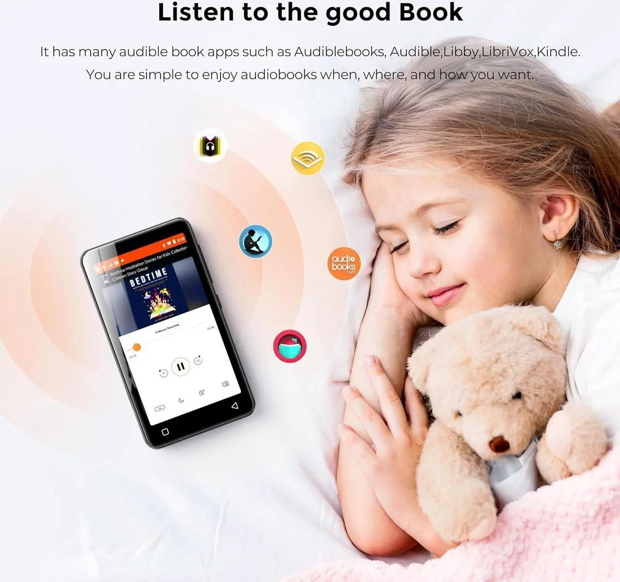 Alt view image 3 of 7 - 160GB MP3 Player with Bluetooth and WiFi, innioasis Music Player with Spotify,Pandora, Music,4" Touch Screen Android MP4 MP3 Player for Kids with Libby,Audible,Spotify Kids(Black)