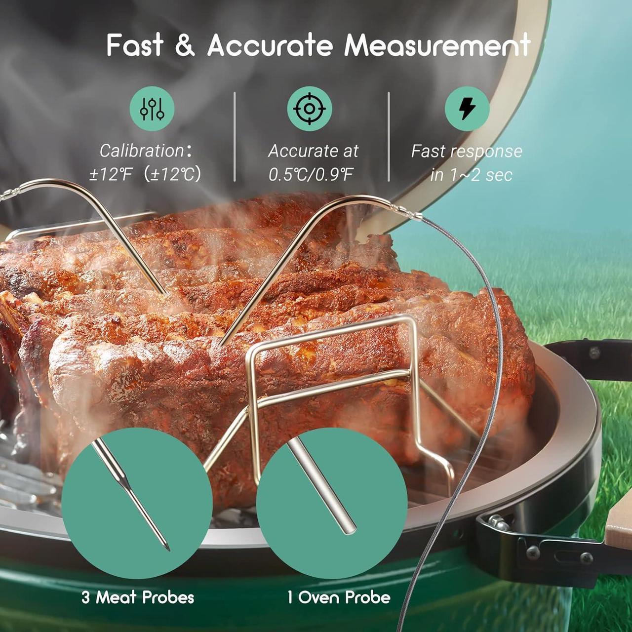 Alt view image 6 of 6 - Wi-Fi & Bluetooth BBQ Smoker Temperature Controller with Automatic Smoker Fan, INKBIRD ISC-027BW Grill Thermometer with 4 Probes for Big Green Egg, Kamado Joe, Primo, Vision Grill, Akorn Kamado