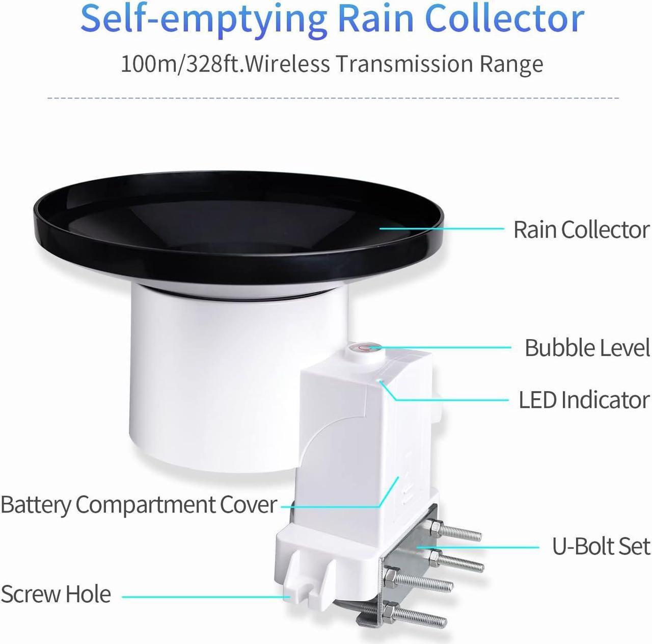 Alt view image 4 of 7 - WH5360B Wireless Rain Gauge High Precision Digital 3-in-1 Weather Station with Indoor Thermometer and Hygrometer