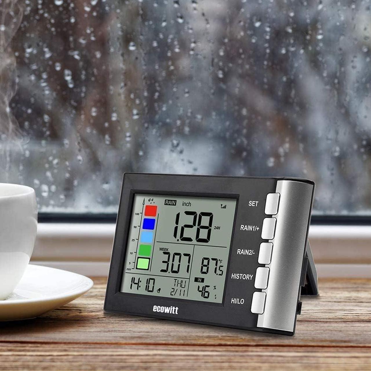 Alt view image 7 of 7 - WH5360B Wireless Rain Gauge High Precision Digital 3-in-1 Weather Station with Indoor Thermometer and Hygrometer