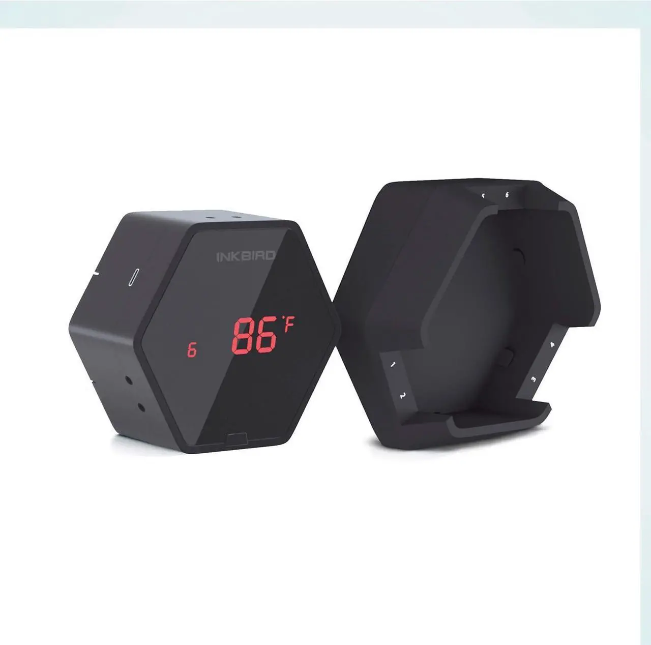 Alt view image 6 of 6 - Bluetooth BBQ Thermometer Wireless IBT-6XS, 6 Probes Digital Smoker Grill Thermometer for Cooking,150ft Bluetooth Meat Thermometer, Magnet, Timer, Alarm for Kitchen, Food (Black)