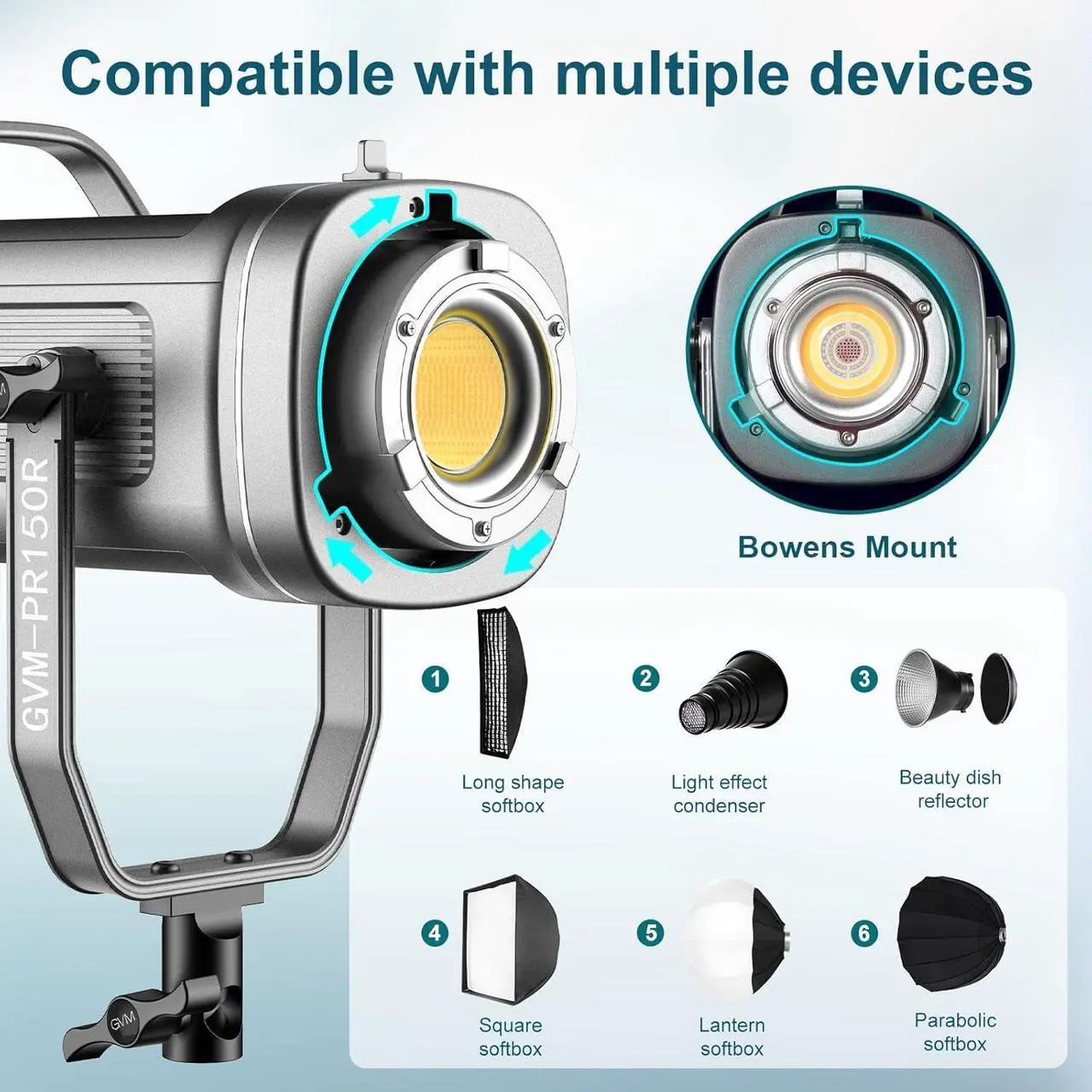 Alt view image 4 of 7 - 150W LED Video Light 2700K~7500K RGB Video Light Photography Studio Light Kit with Lantern Softbox & Stand, CRI97+TLCI97 with 8 Lighting Effects+Custom Effects for Outdoor Shoot YouTube Videos