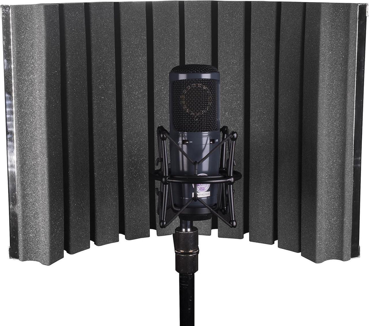 Alt view image 4 of 7 - Pro Audio RF-30 Studio Microphone Reflection Filter Isolation Shield Absorber Filter Vocal Isolation Booth with Lightweight Aluminum Panel, Thick Soundproofing Foams for Mic Stand