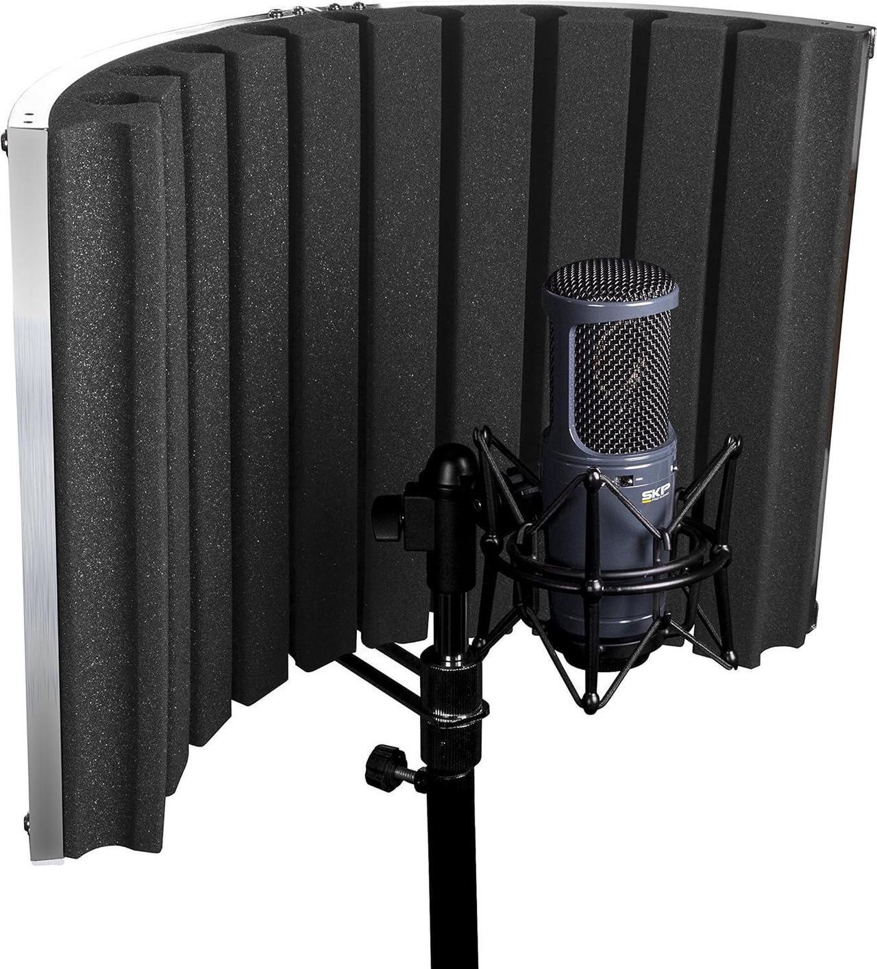 Alt view image 3 of 7 - Pro Audio RF-30 Studio Microphone Reflection Filter Isolation Shield Absorber Filter Vocal Isolation Booth with Lightweight Aluminum Panel, Thick Soundproofing Foams for Mic Stand