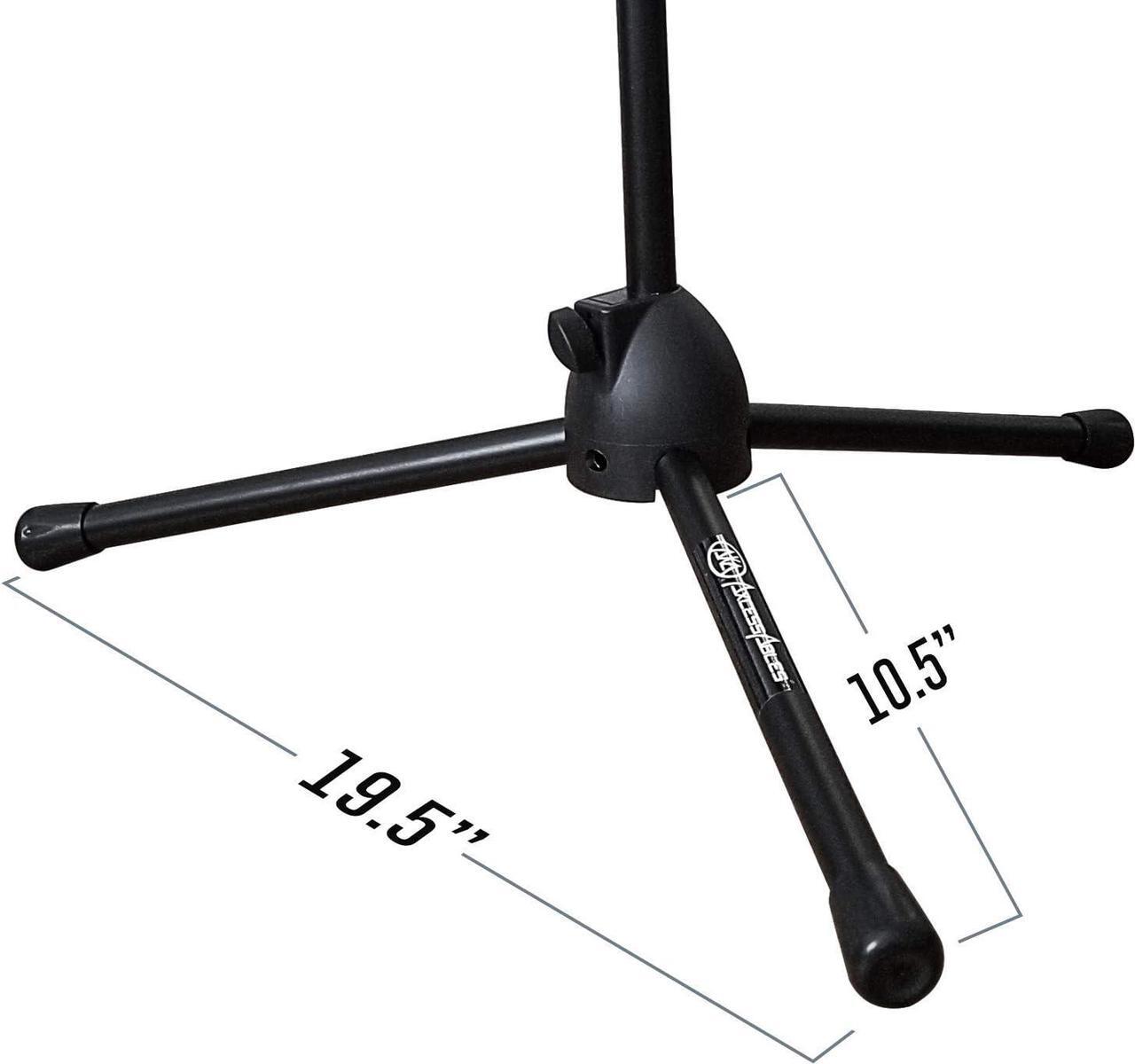 Alt view image 5 of 7 - Low-Profile Microphone Tripod Stand with Boom Arm | Adjustable Height Short Floor Mic Stand with Boom | Kick Drum Mike Stands |Guitar Amp Stands (2-Pack)